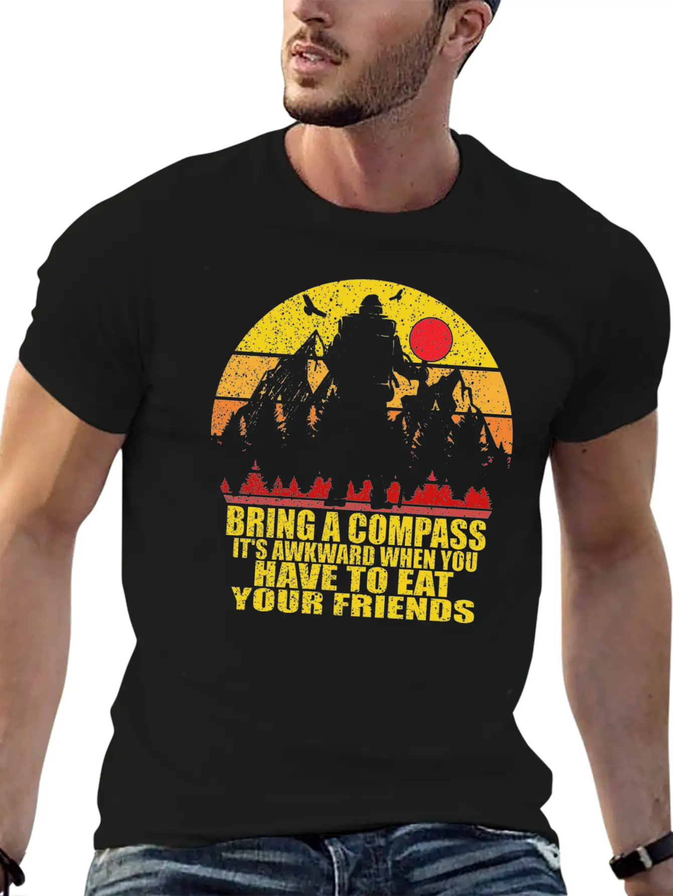 Camping Hiking Funny Vintage Bring A Compass Unisex Casual T-Shirt – Clean Design For Daily Comfort