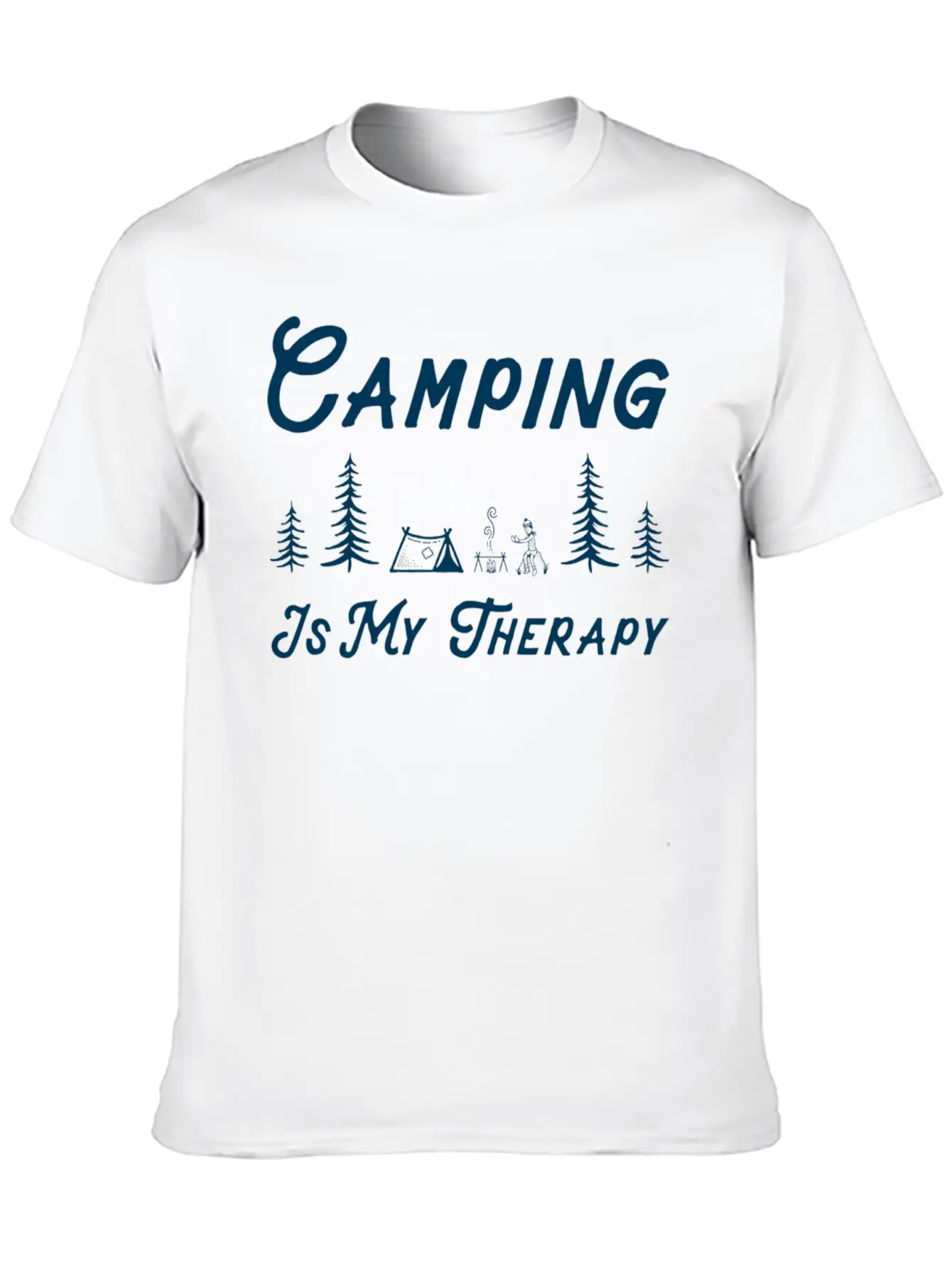 Camping Is My Therapy Comfortable Minimalist Graphic Tee – Summer Style Essential