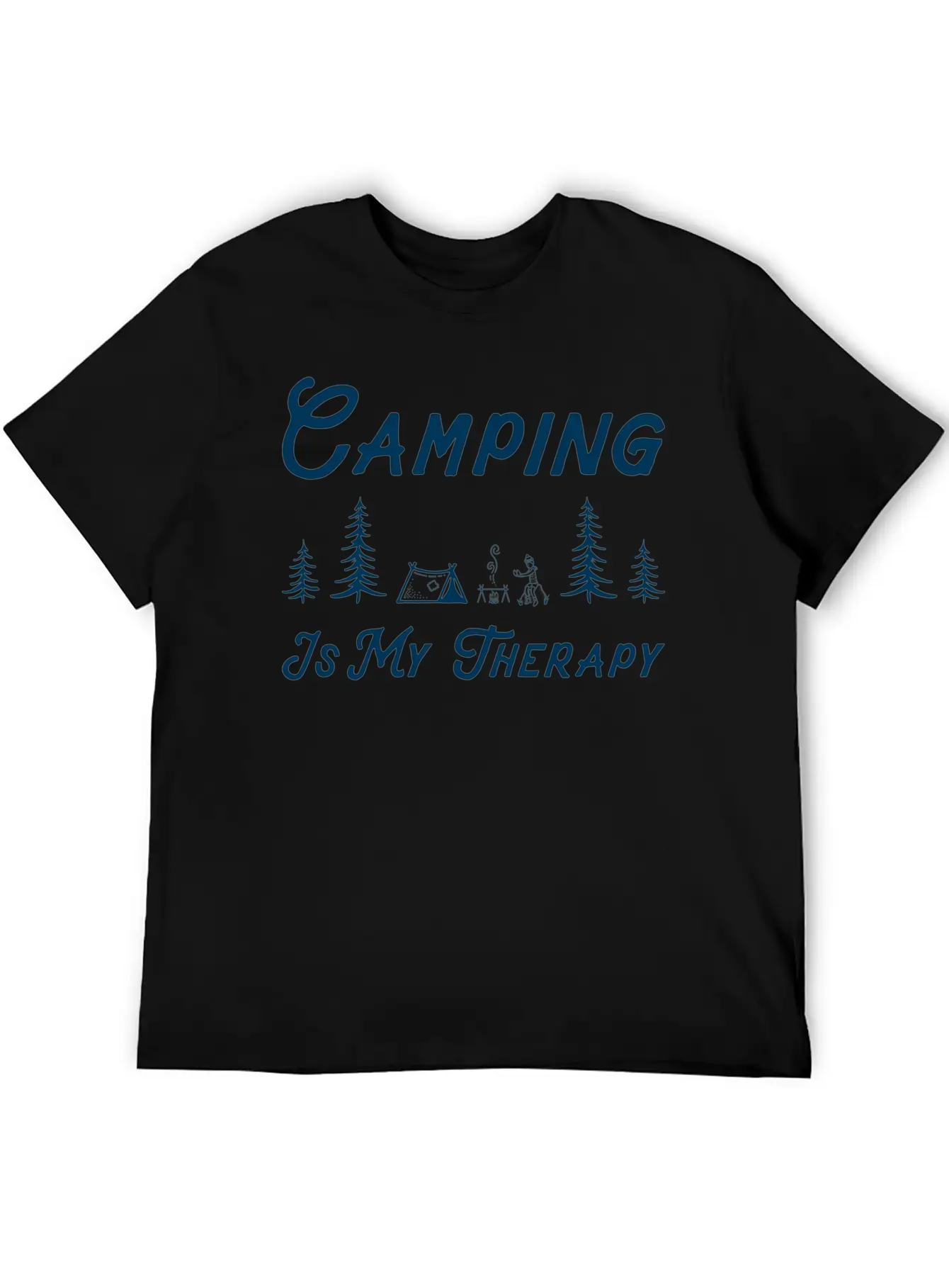 Camping Is My Therapy Comfortable Minimalist Graphic Tee – Summer Style Essential