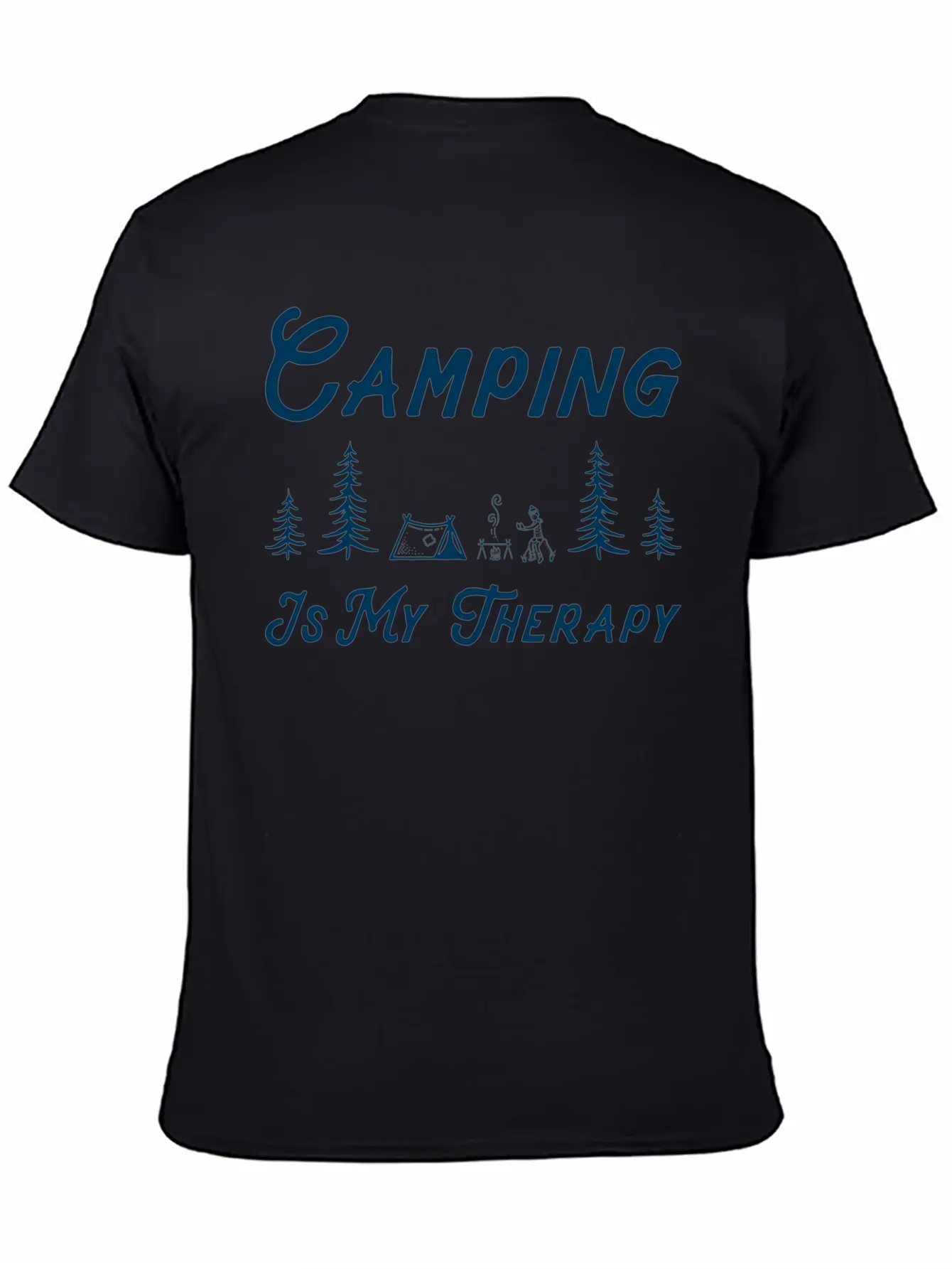 Camping Is My Therapy Comfortable Minimalist Graphic Tee – Summer Style Essential