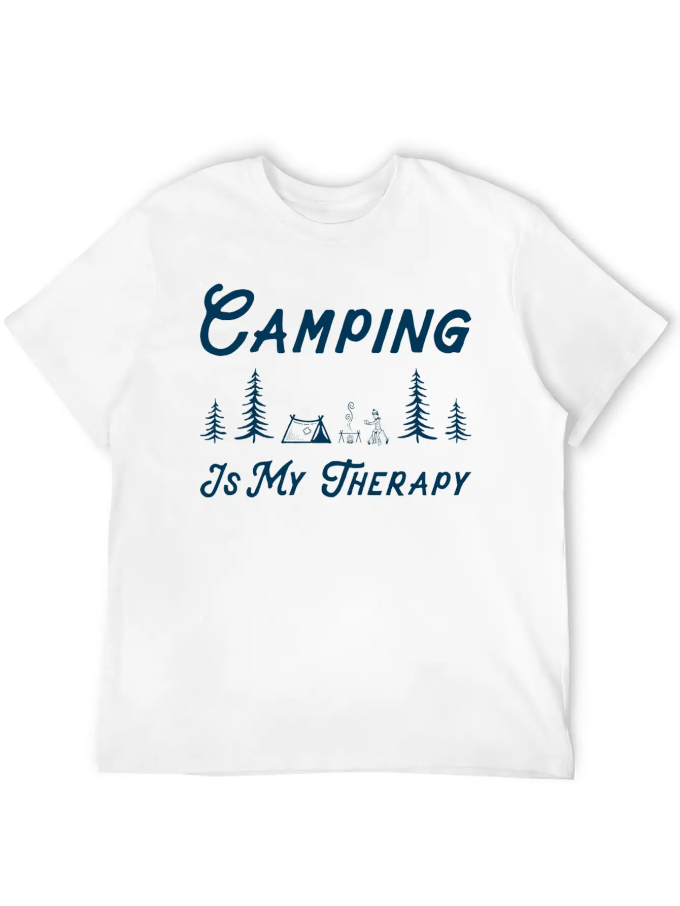 Camping Is My Therapy Comfortable Minimalist Graphic Tee – Summer Style Essential