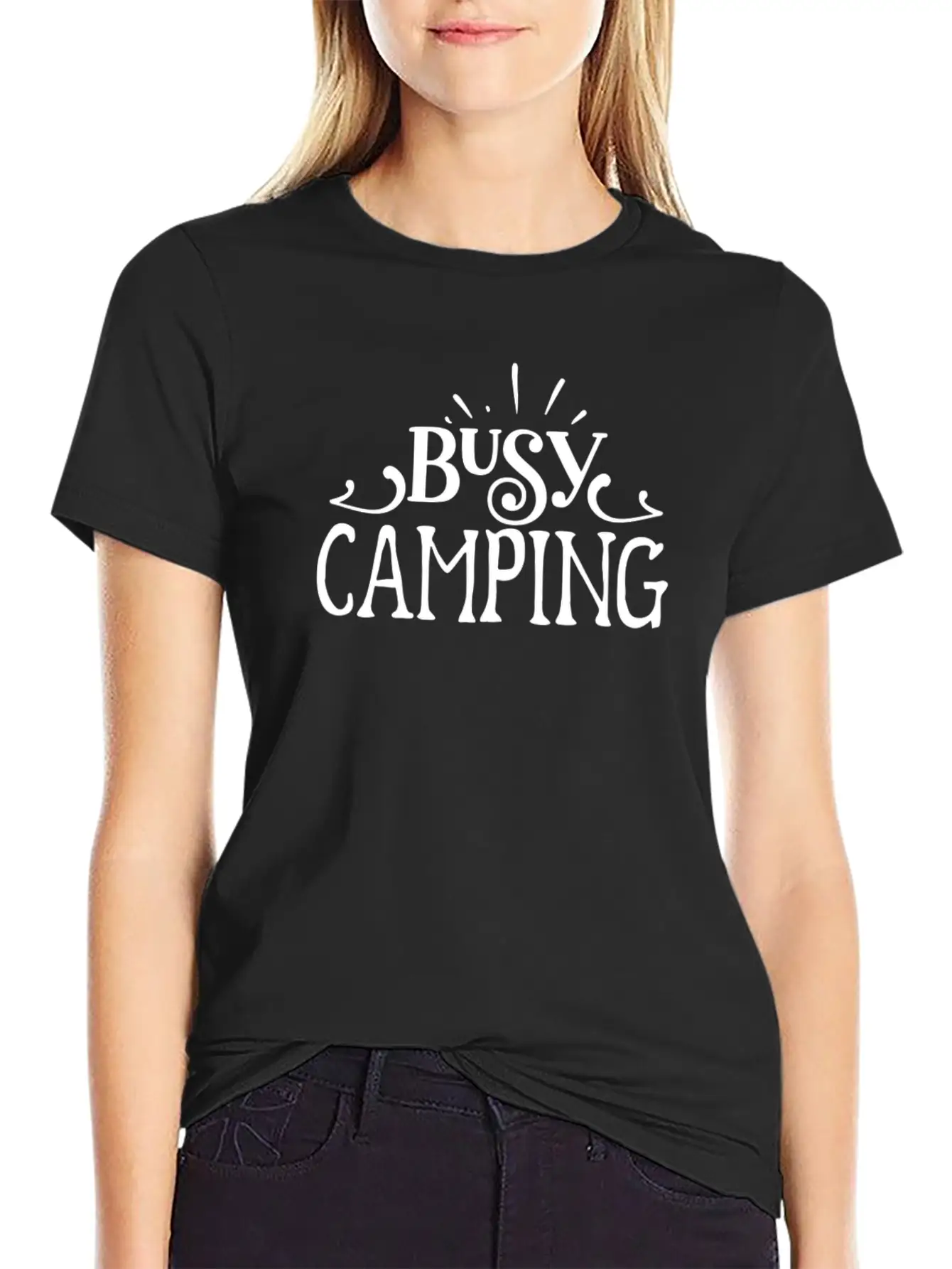 Camping Novelty Busy Camping Timeless Short Sleeve Tee – Comfy And Minimalist Design