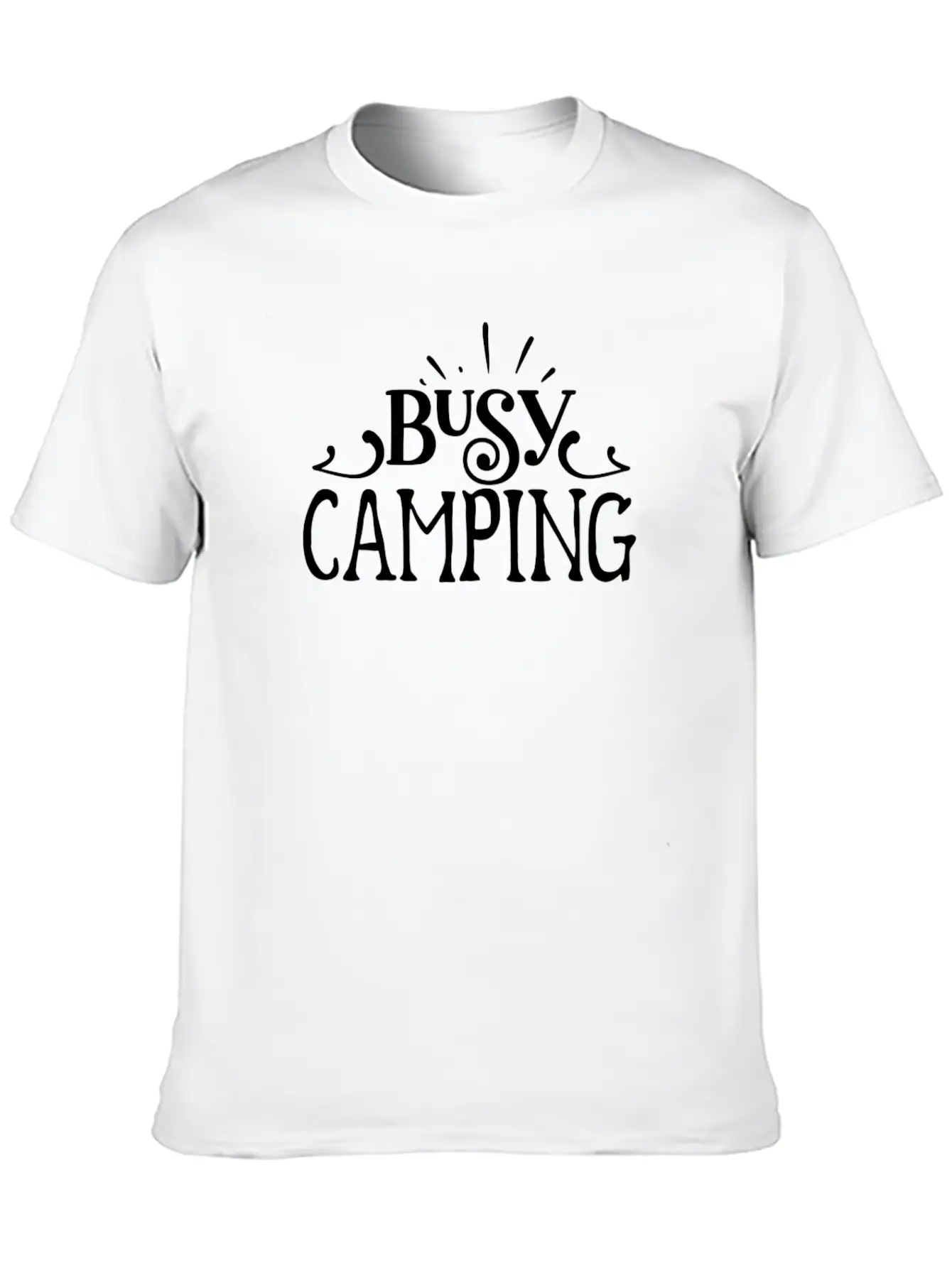 Camping Novelty Busy Camping Timeless Short Sleeve Tee – Comfy And Minimalist Design