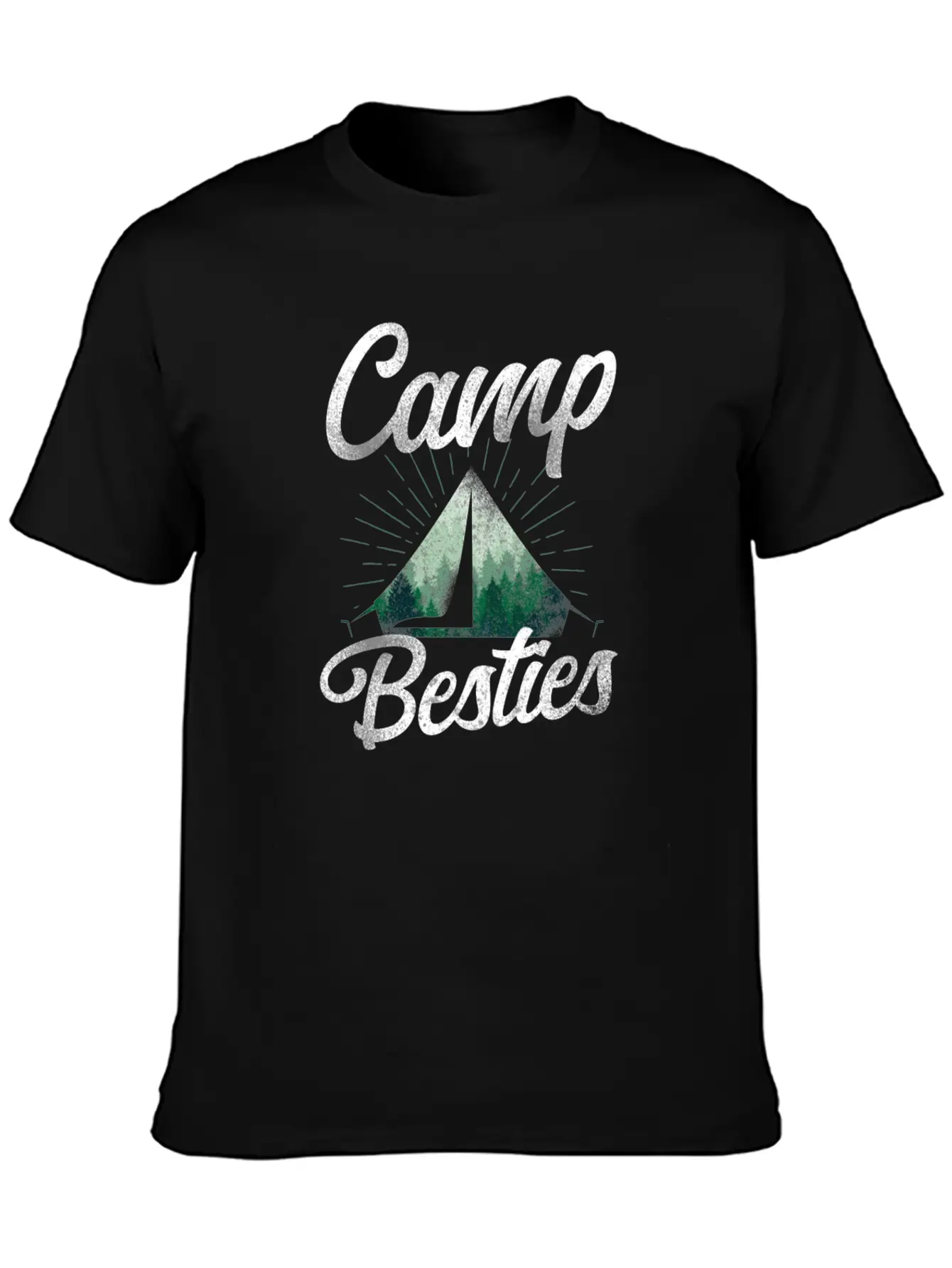 Camping Tent Friends Camp Besties Timeless Short Sleeve Tee – Comfy And Minimalist Design