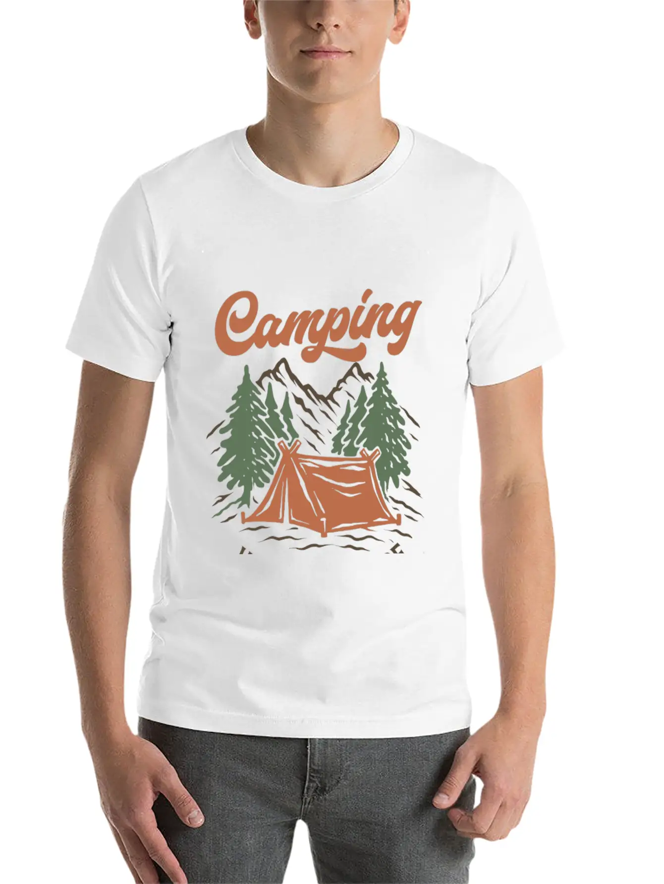 Camping Unisex Casual T-Shirt – Clean Design For Daily Comfort