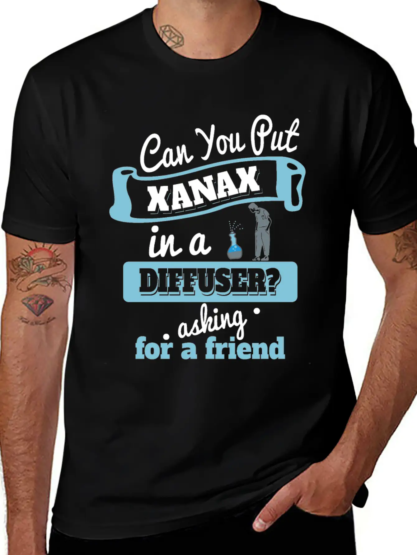 Can You Put Xanax In A Diffuser? - Funny Anxiety Unisex Short Sleeve Soft Cotton T-Shirt – Casual Everyday Wear