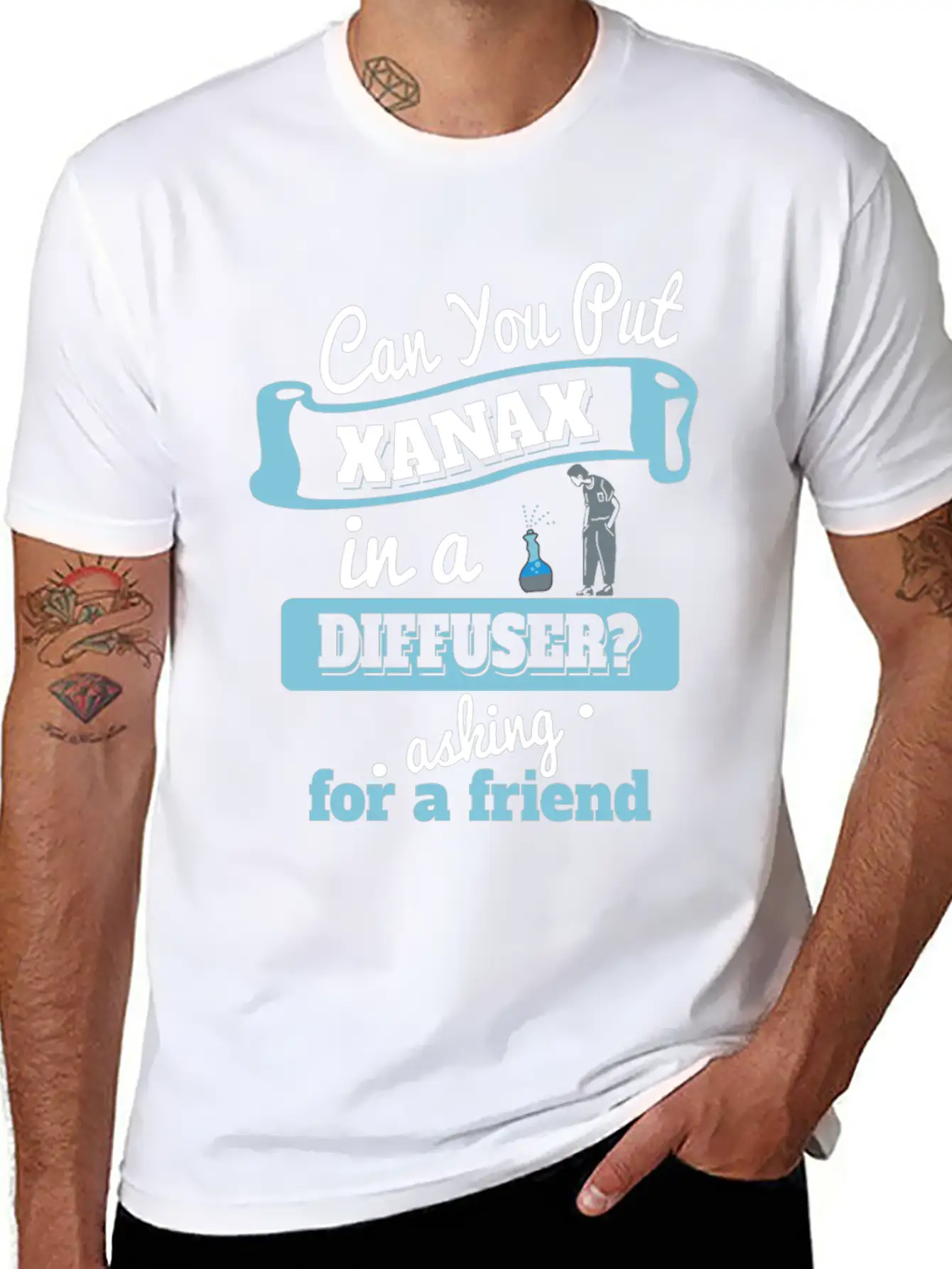 Can You Put Xanax In A Diffuser? - Funny Anxiety Unisex Short Sleeve Soft Cotton T-Shirt – Casual Everyday Wear