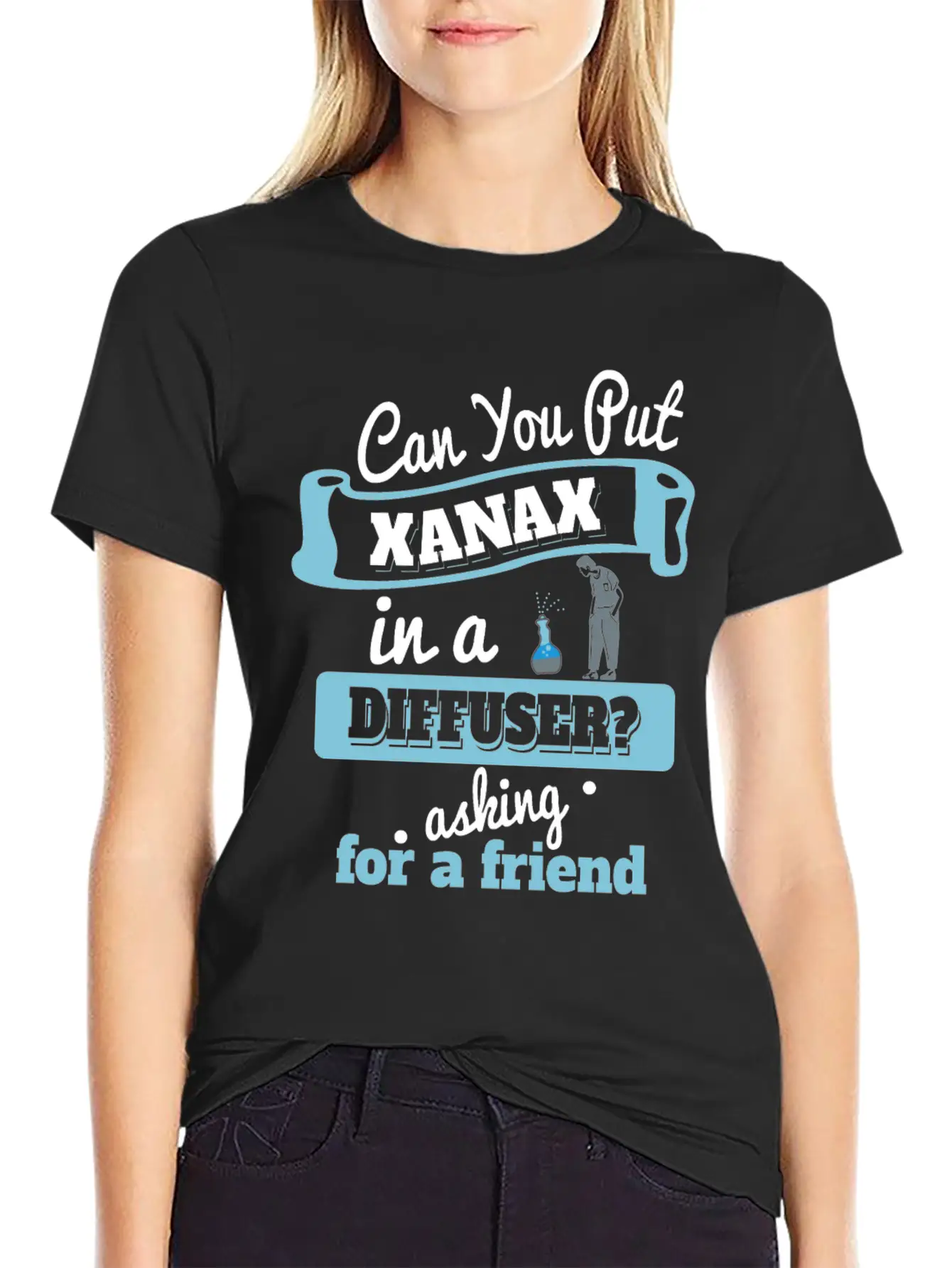 Can You Put Xanax In A Diffuser? - Funny Anxiety Unisex Short Sleeve Soft Cotton T-Shirt – Casual Everyday Wear