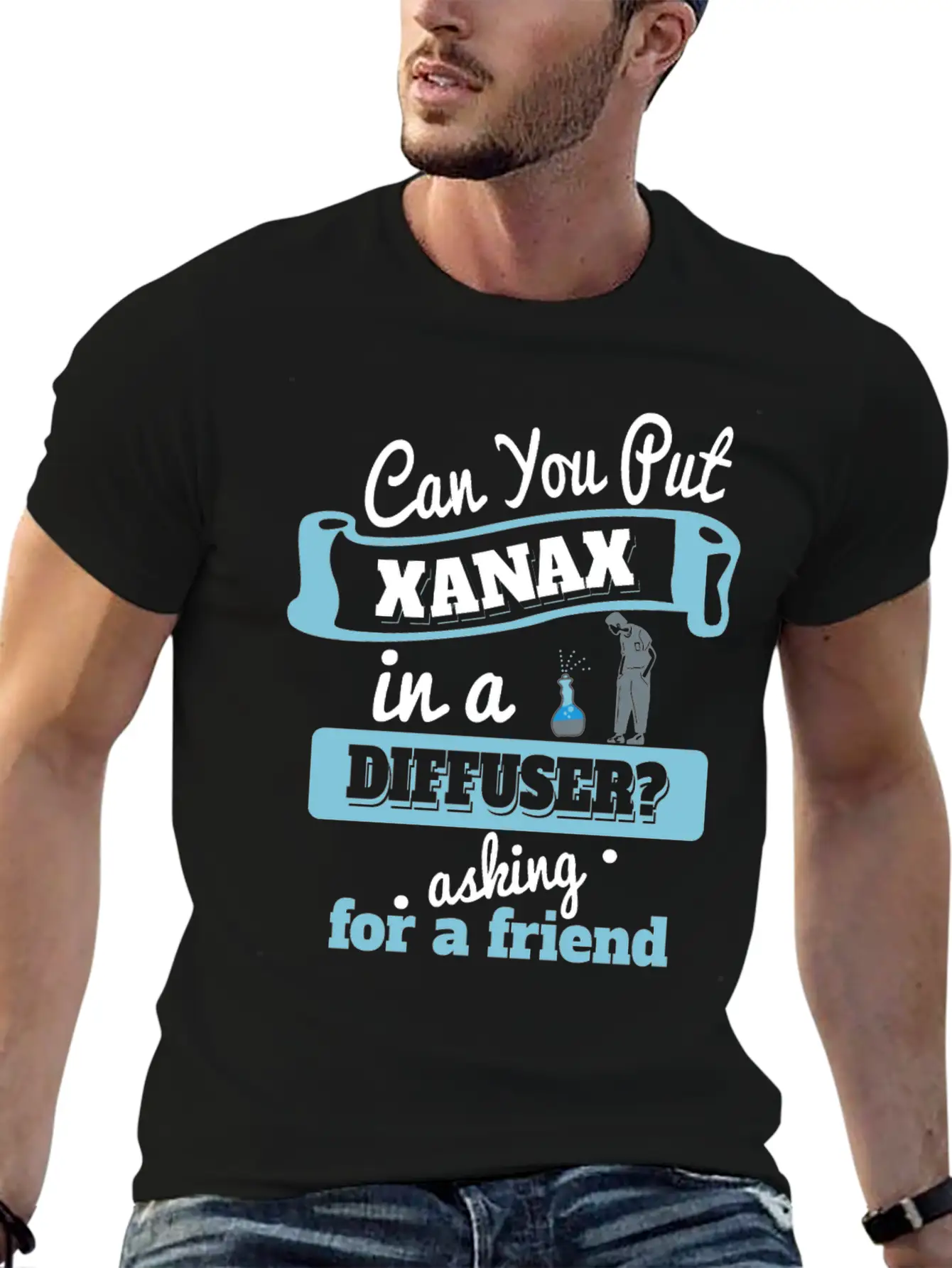 Can You Put Xanax In A Diffuser? - Funny Anxiety Unisex Short Sleeve Soft Cotton T-Shirt – Casual Everyday Wear