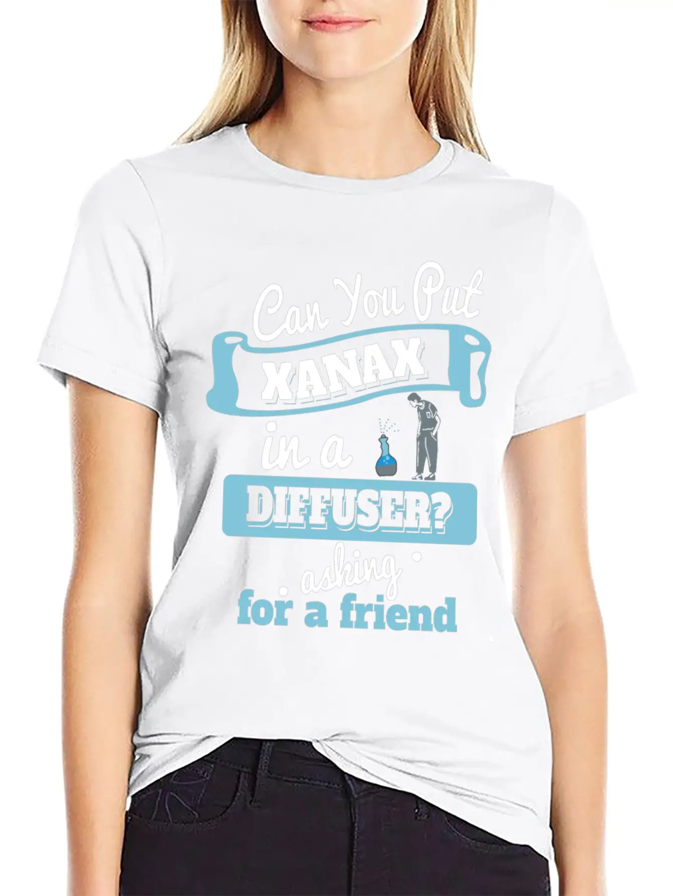 Can You Put Xanax In A Diffuser? - Funny Anxiety Unisex Short Sleeve Soft Cotton T-Shirt – Casual Everyday Wear