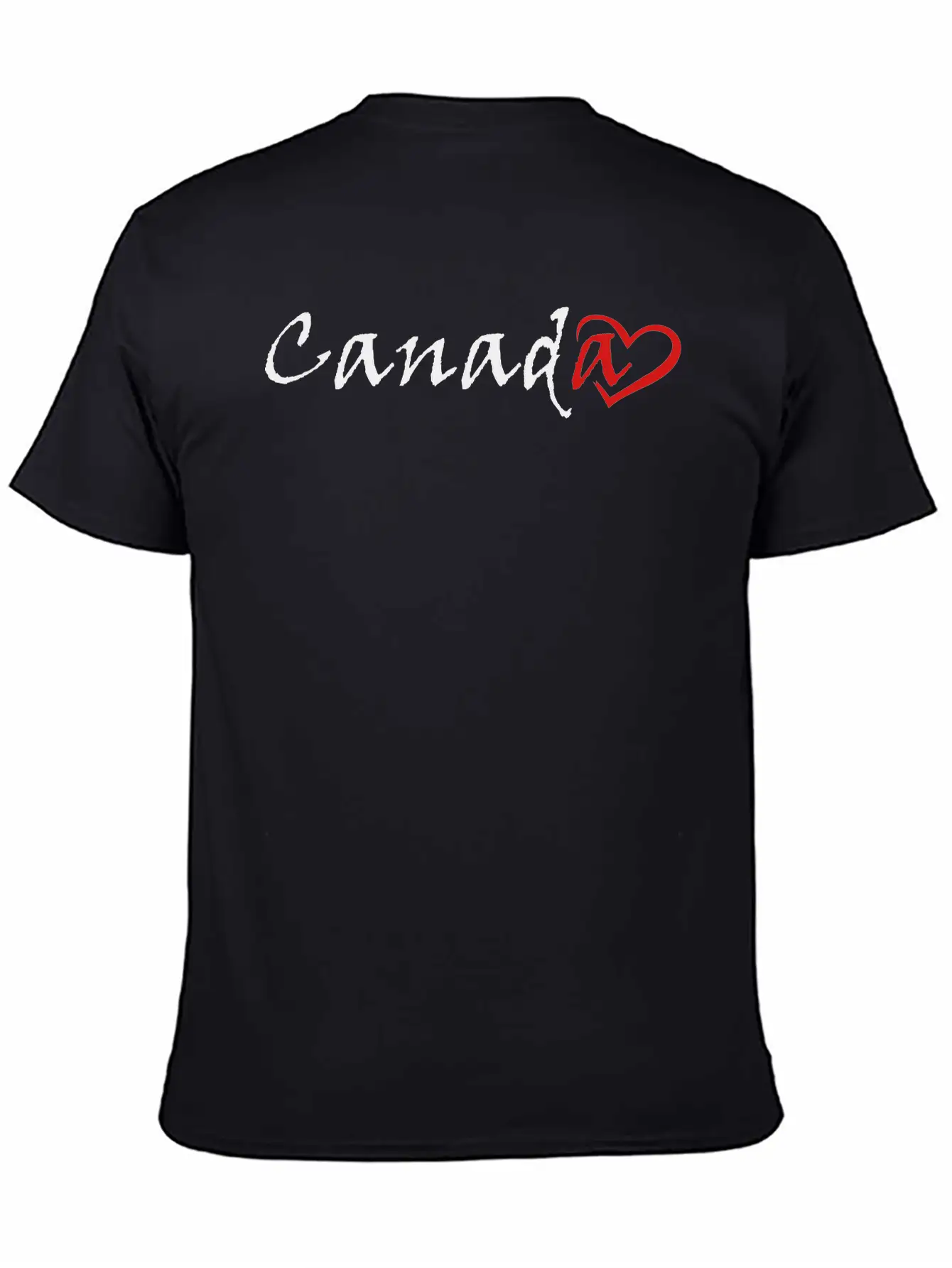Canada With Red Heart - Grunge Unisex Short Sleeve Soft Cotton T-Shirt – Casual Everyday Wear