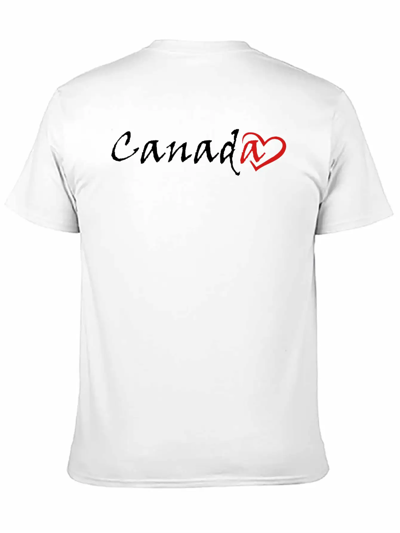 Canada With Red Heart - Grunge Unisex Short Sleeve Soft Cotton T-Shirt – Casual Everyday Wear
