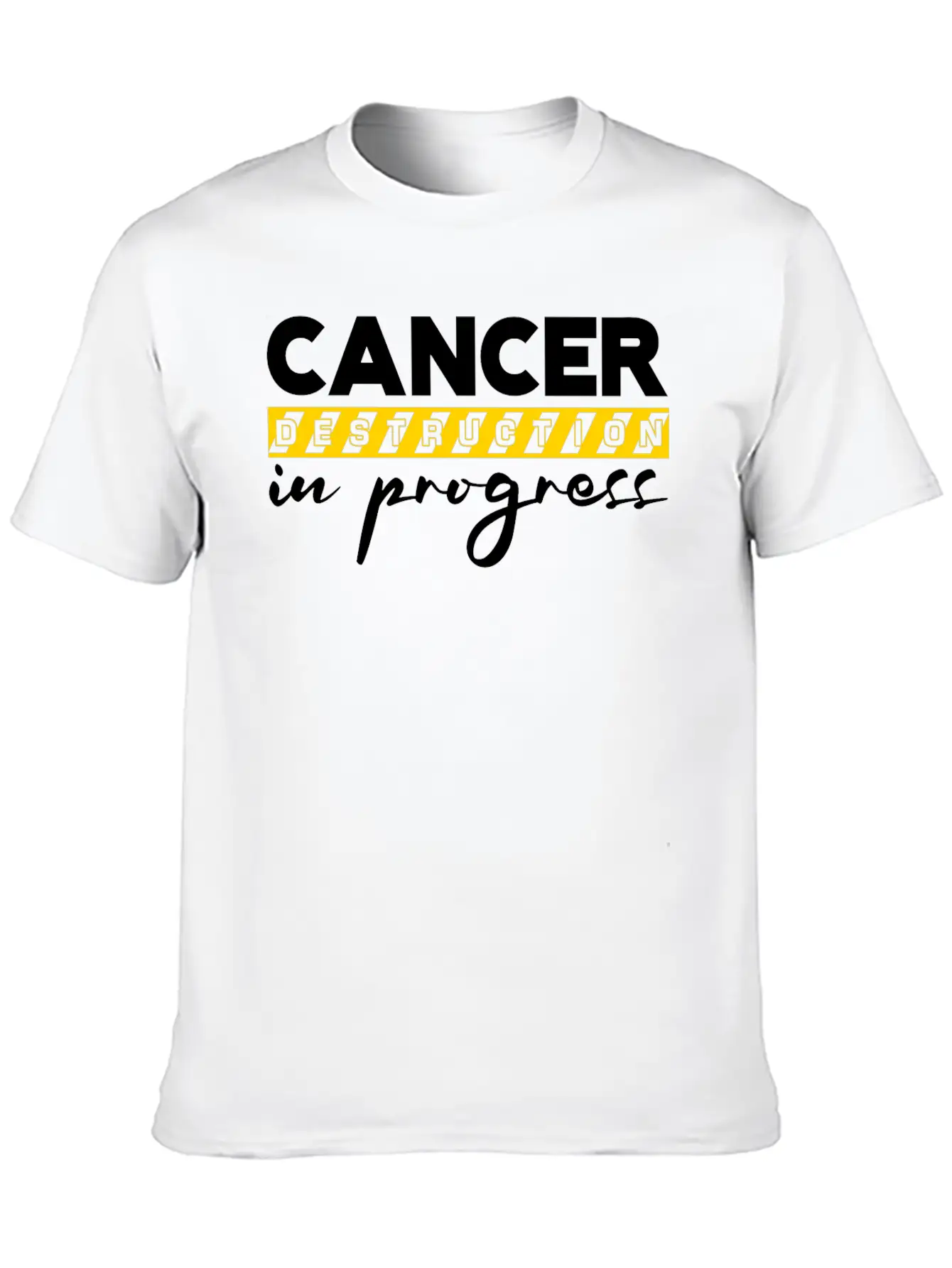 Cancer Destruction In Progress 2 Unisex Short Sleeve Soft Cotton T-Shirt – Casual Everyday Wear