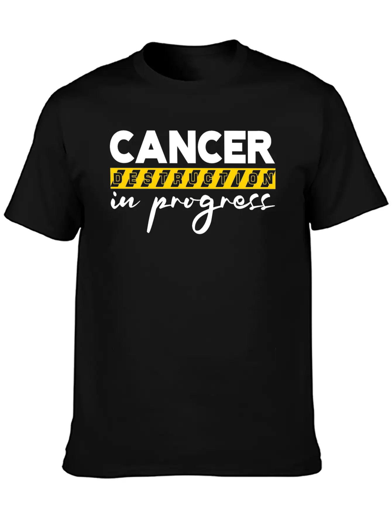Cancer Destruction In Progress 2 Unisex Short Sleeve Soft Cotton T-Shirt – Casual Everyday Wear