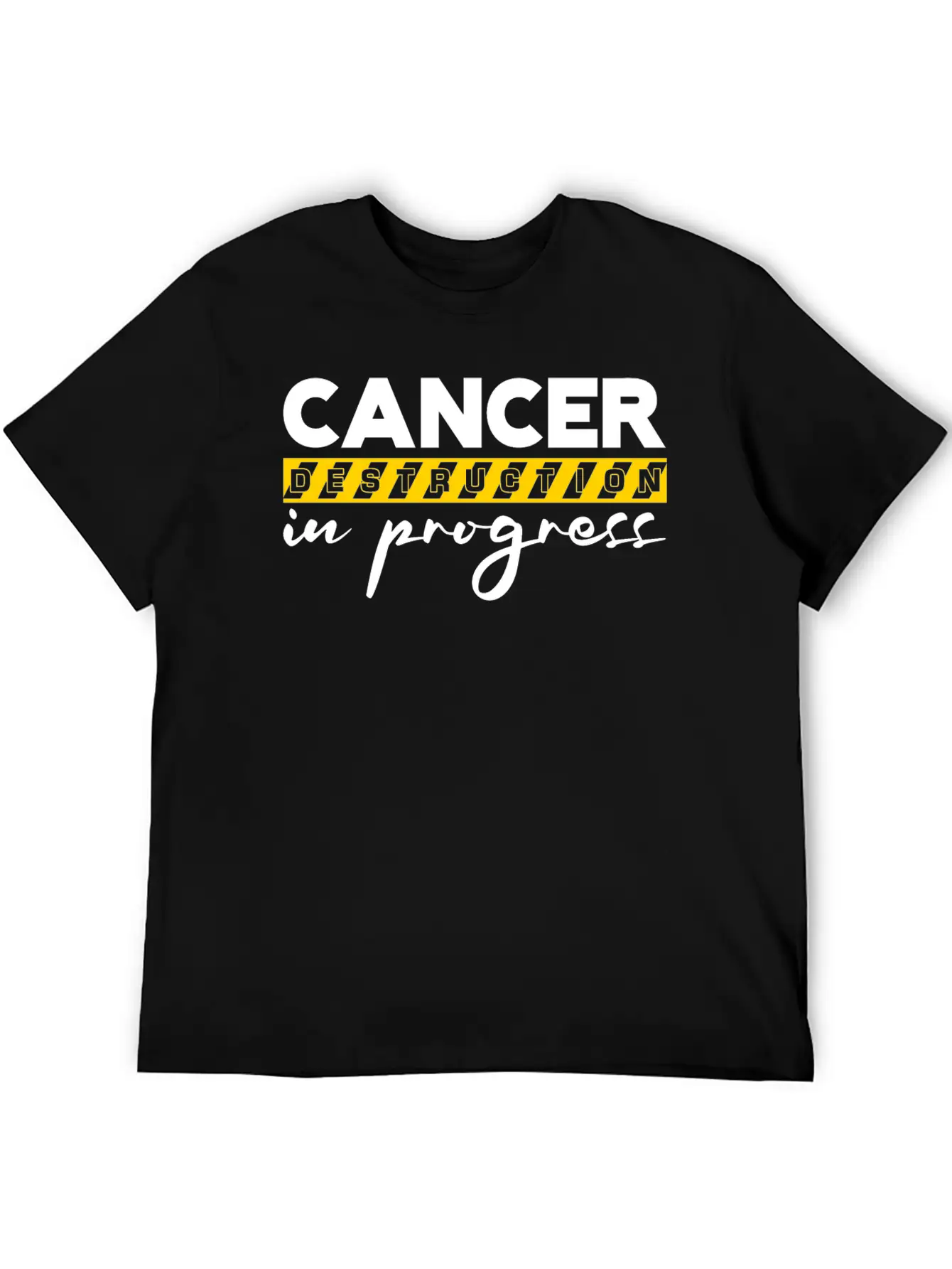 Cancer Destruction In Progress 2 Unisex Short Sleeve Soft Cotton T-Shirt – Casual Everyday Wear