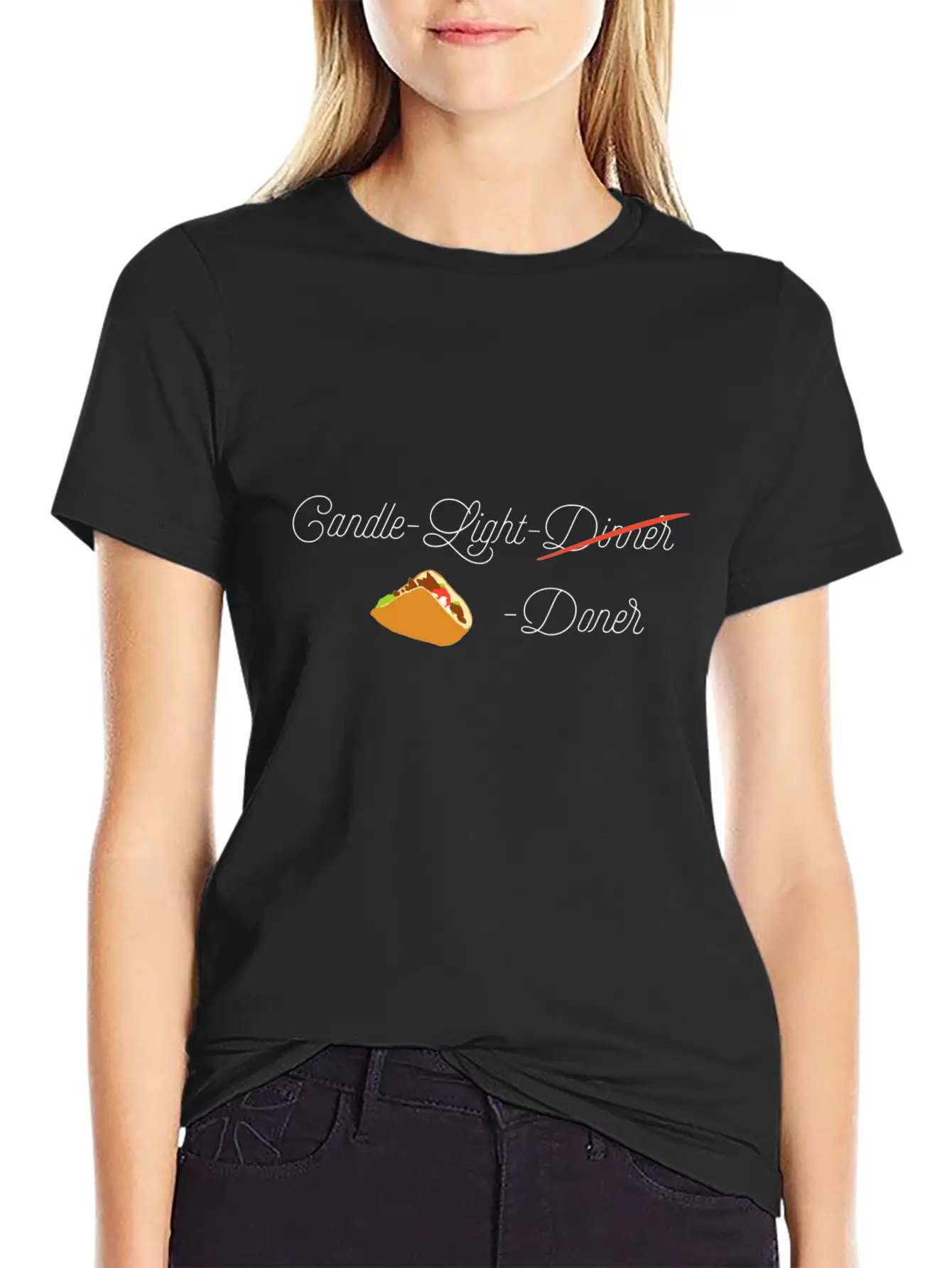 Candle Light Döner Comfortable Minimalist Graphic Tee – Summer Style Essential