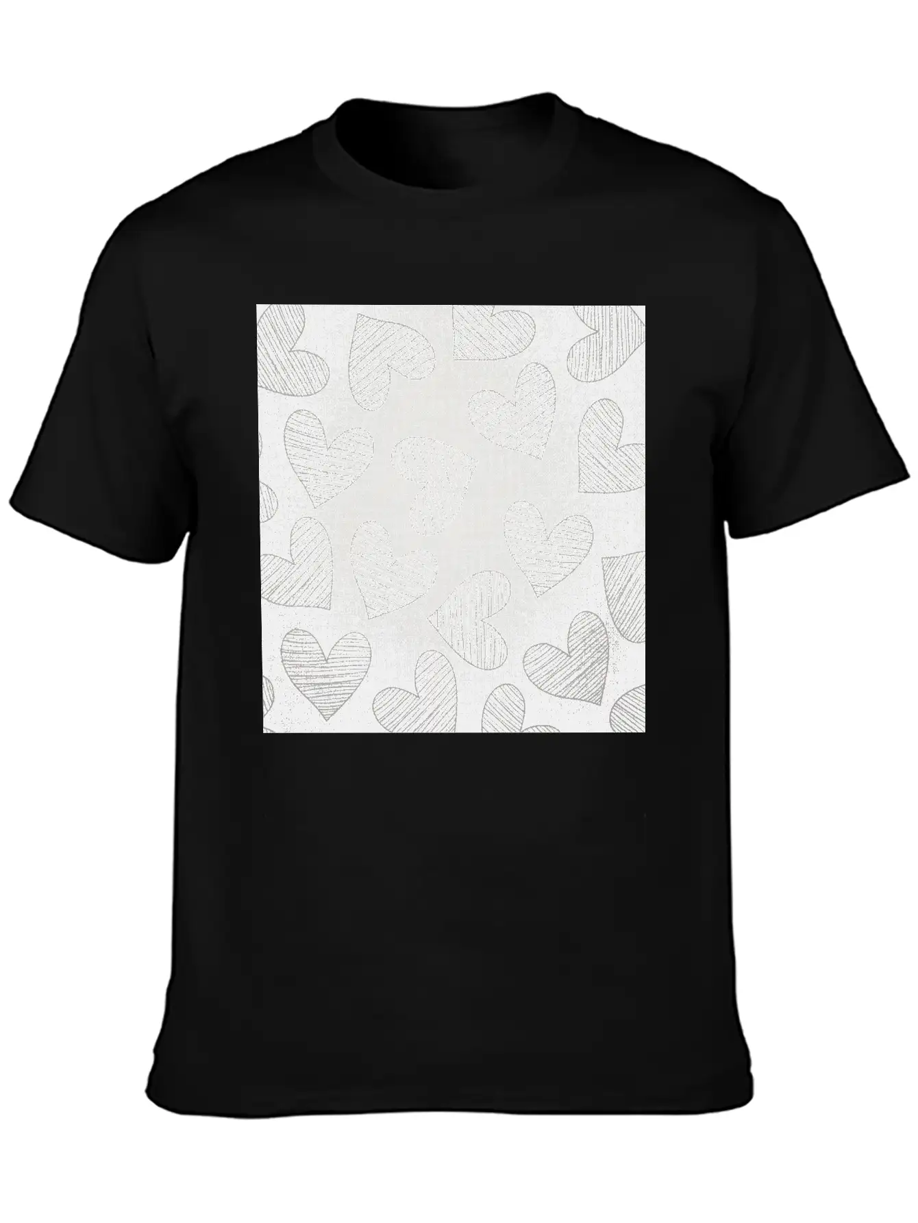 Canvas Design With Large Heart Shapes And A Great Stylish Everyday T-Shirt – Unisex Basic Cotton Tee