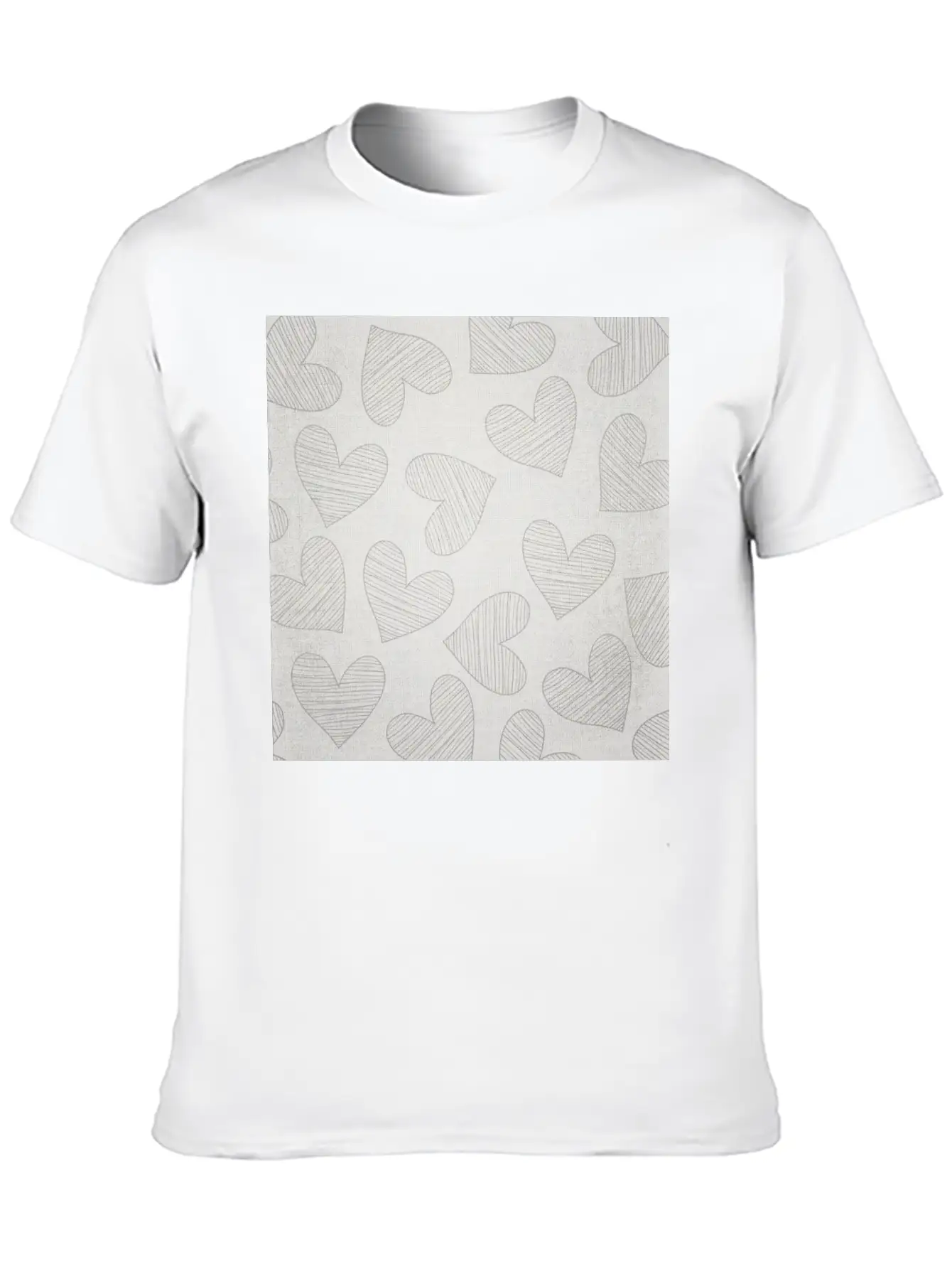 Canvas Design With Large Heart Shapes And A Great Stylish Everyday T-Shirt – Unisex Basic Cotton Tee