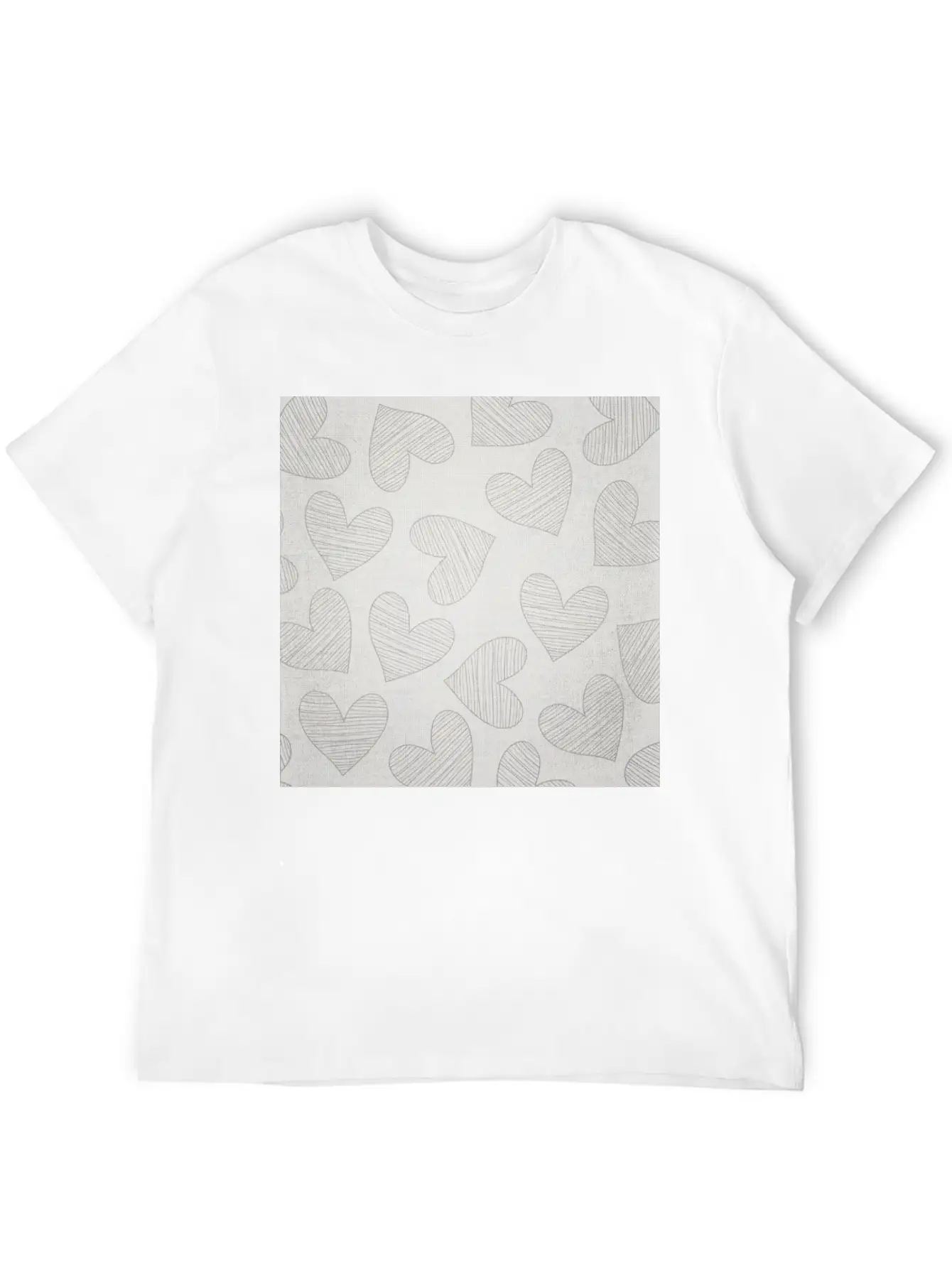Canvas Design With Large Heart Shapes And A Great Stylish Everyday T-Shirt – Unisex Basic Cotton Tee