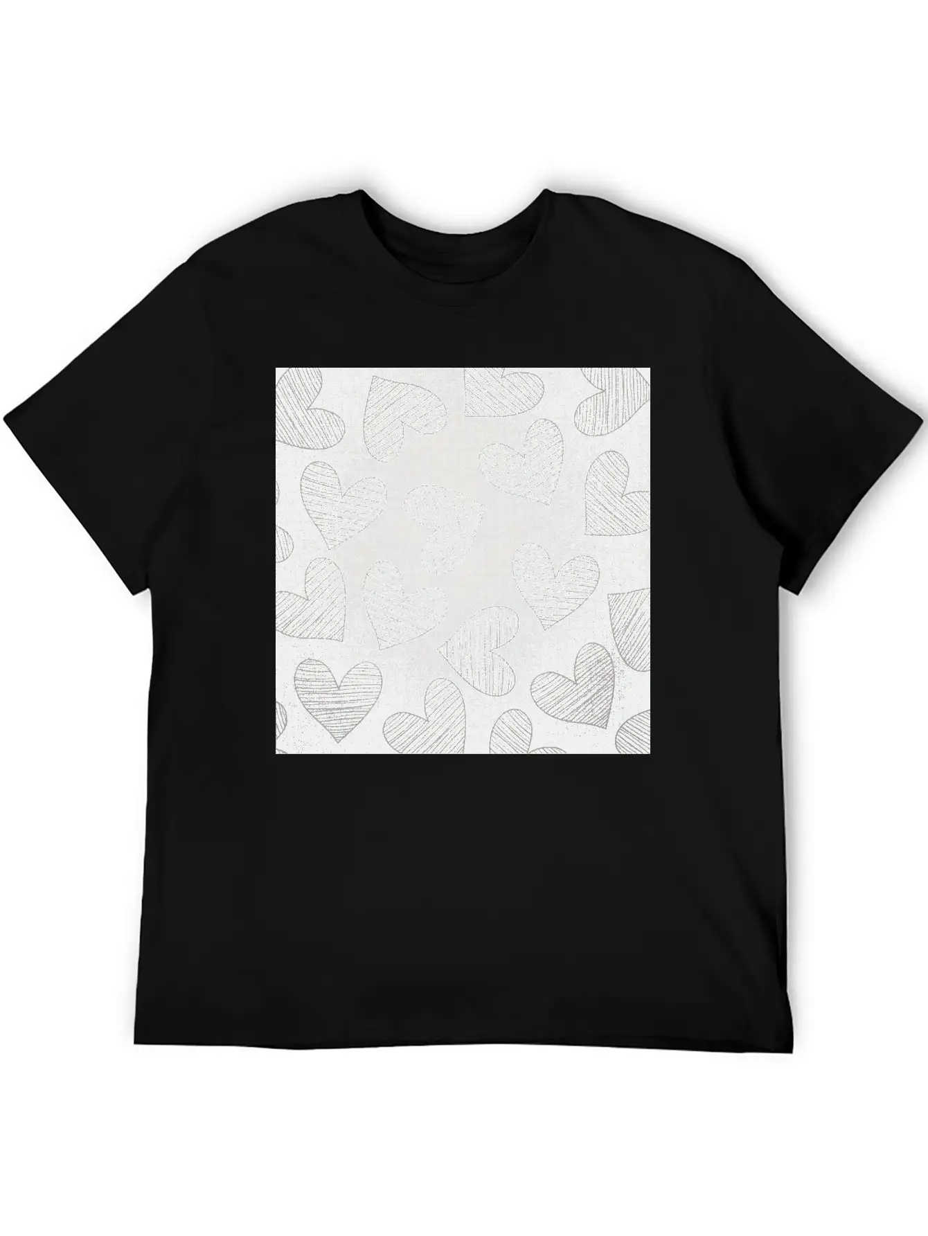 Canvas Design With Large Heart Shapes And A Great Stylish Everyday T-Shirt – Unisex Basic Cotton Tee