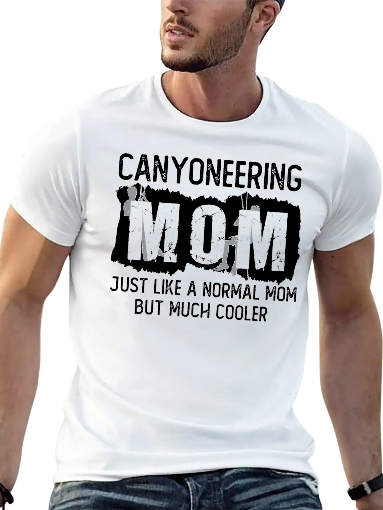 Canyoneering Mom Joke Canyoning Climbing Mountains Unisex Short Sleeve Soft Cotton T-Shirt – Casual Everyday Wear