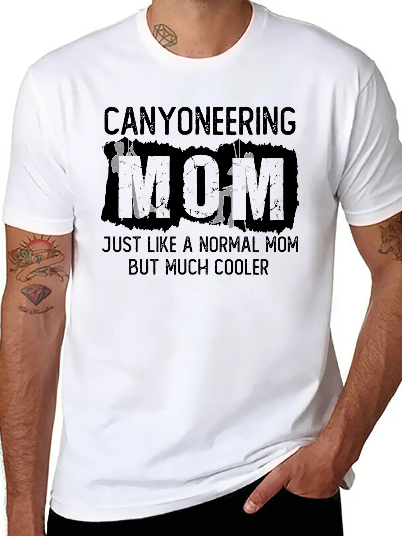 Canyoneering Mom Joke Canyoning Climbing Mountains Unisex Short Sleeve Soft Cotton T-Shirt – Casual Everyday Wear
