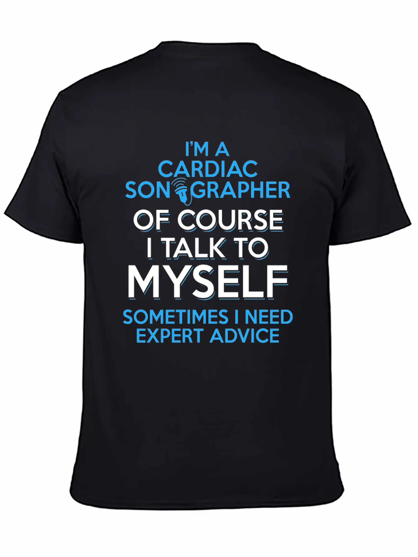 Cardiac Sonographer Echo Tech Expert RDCS Print Unisex Short Sleeve Soft Cotton T-Shirt – Casual Everyday Wear