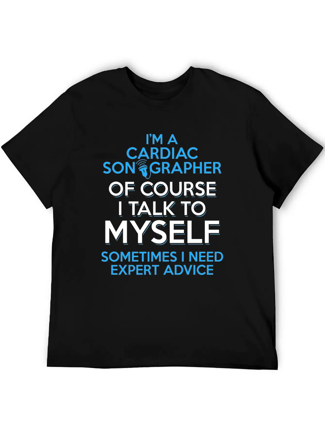 Cardiac Sonographer Echo Tech Expert RDCS Print Unisex Short Sleeve Soft Cotton T-Shirt – Casual Everyday Wear
