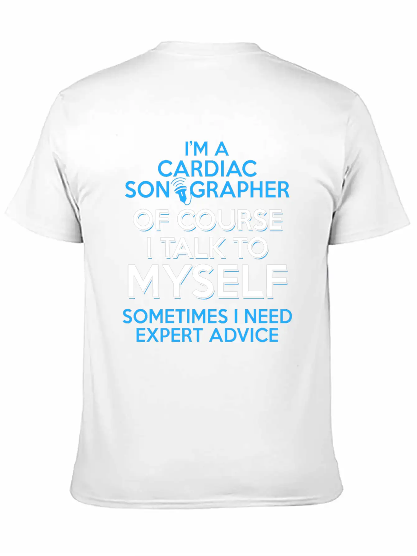Cardiac Sonographer Echo Tech Expert RDCS Print Unisex Short Sleeve Soft Cotton T-Shirt – Casual Everyday Wear