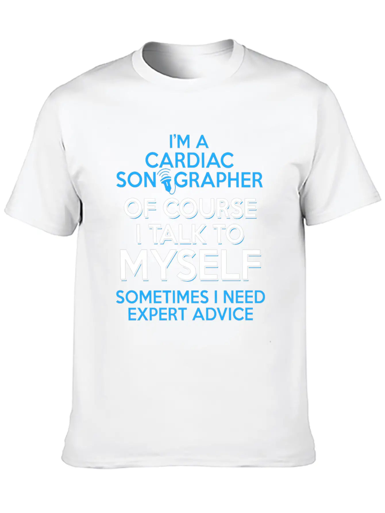 Cardiac Sonographer Echo Tech Expert RDCS Print Unisex Short Sleeve Soft Cotton T-Shirt – Casual Everyday Wear