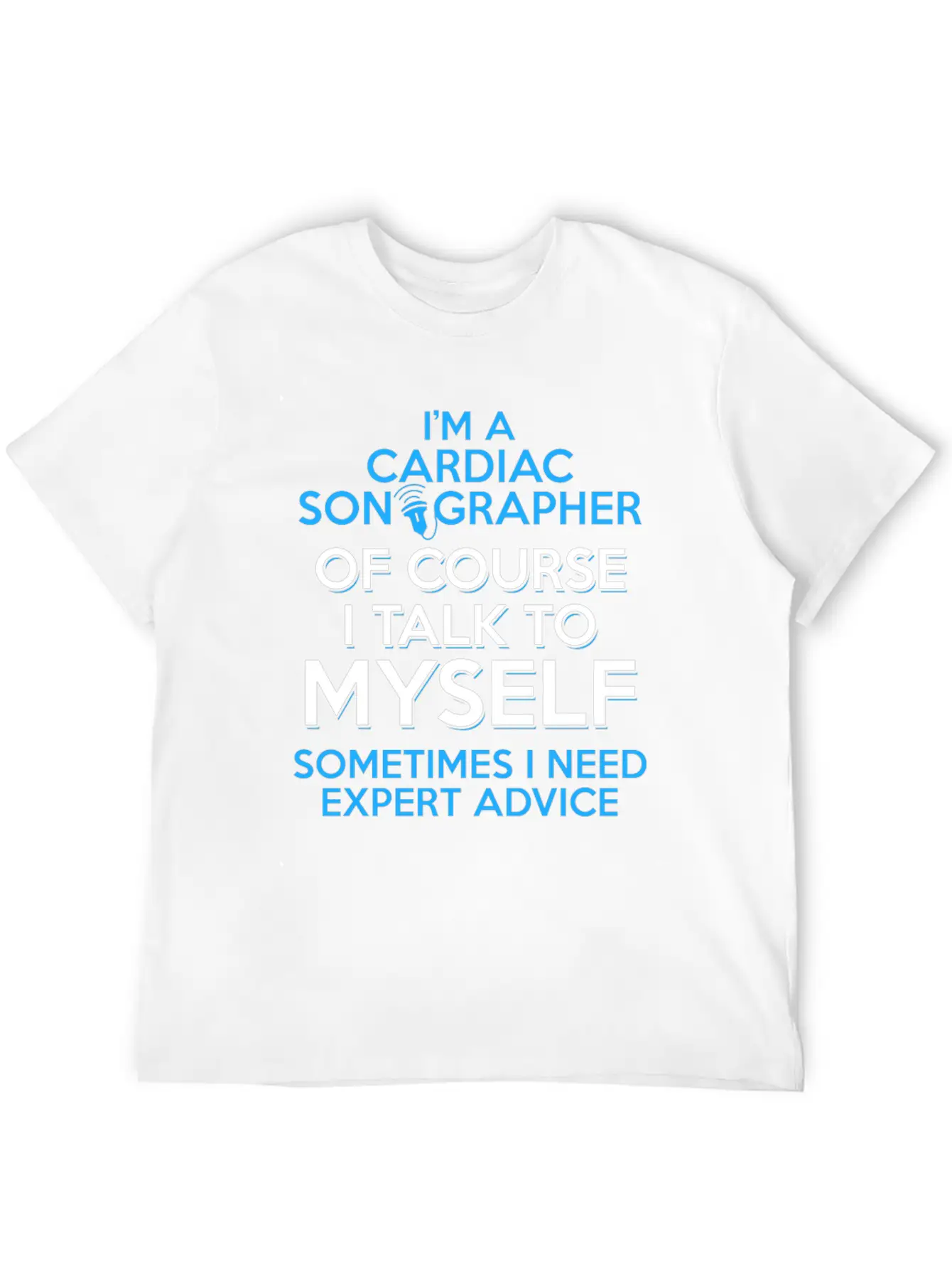Cardiac Sonographer Echo Tech Expert RDCS Print Unisex Short Sleeve Soft Cotton T-Shirt – Casual Everyday Wear