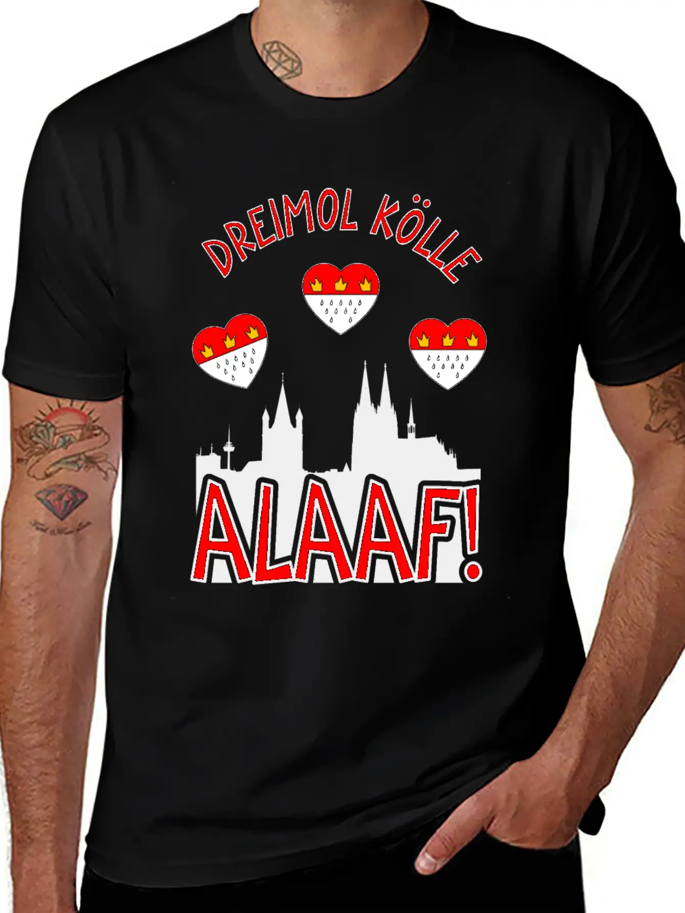 Carnival Costume Dreimol Kölle Alaaf Herz Cologne Timeless Short Sleeve Tee – Comfy And Minimalist Design