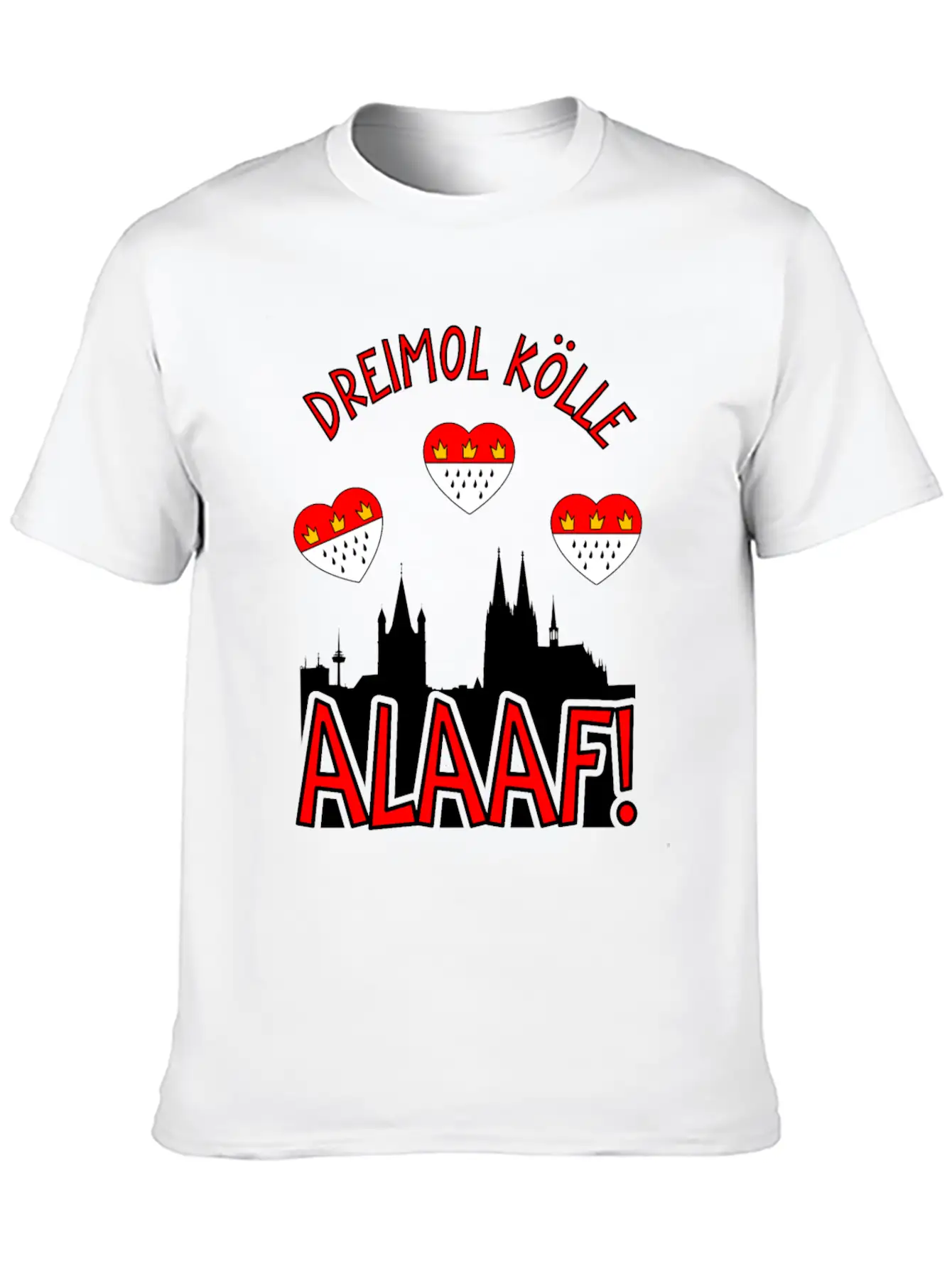 Carnival Costume Dreimol Kölle Alaaf Herz Cologne Timeless Short Sleeve Tee – Comfy And Minimalist Design