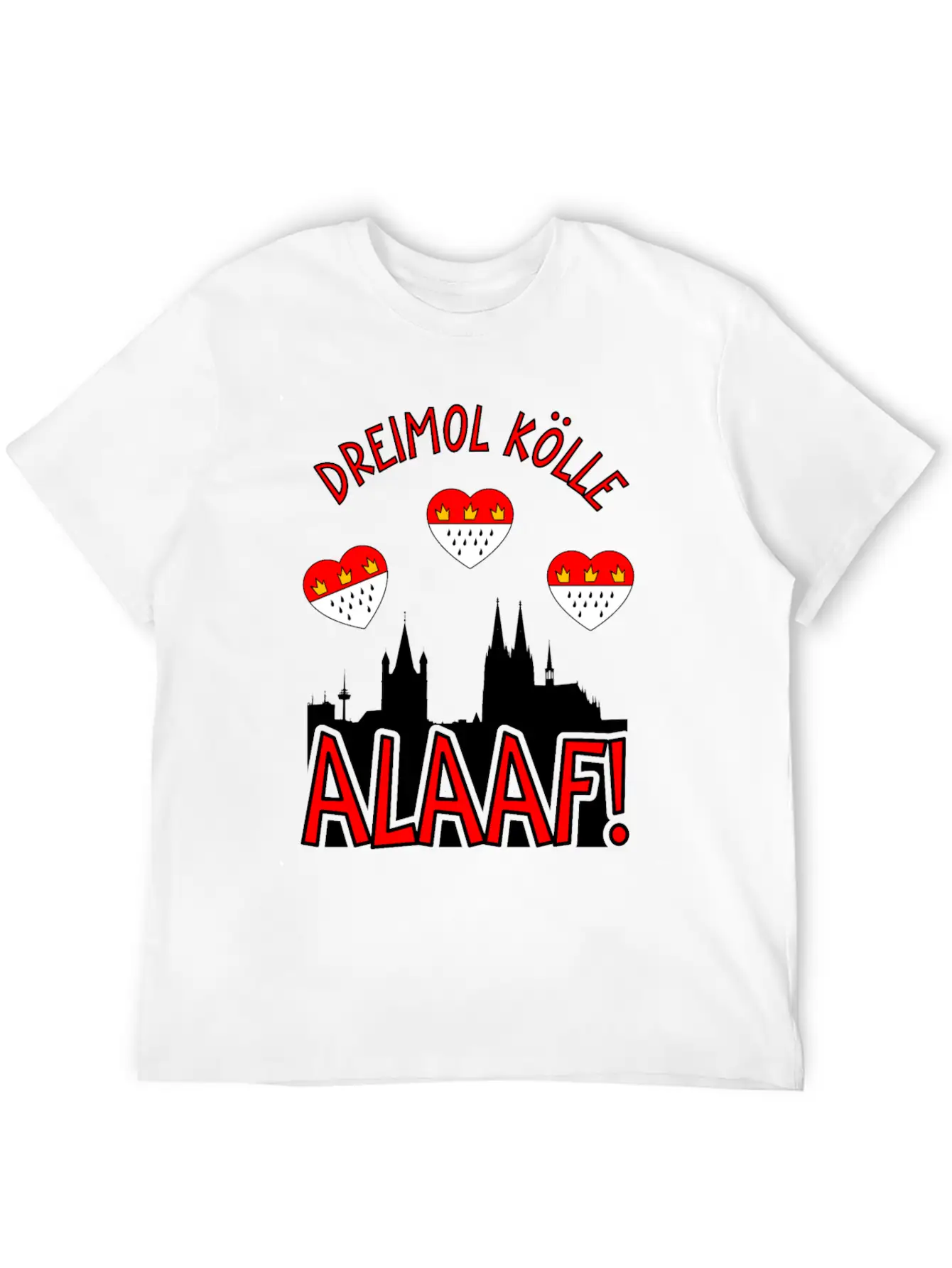 Carnival Costume Dreimol Kölle Alaaf Herz Cologne Timeless Short Sleeve Tee – Comfy And Minimalist Design