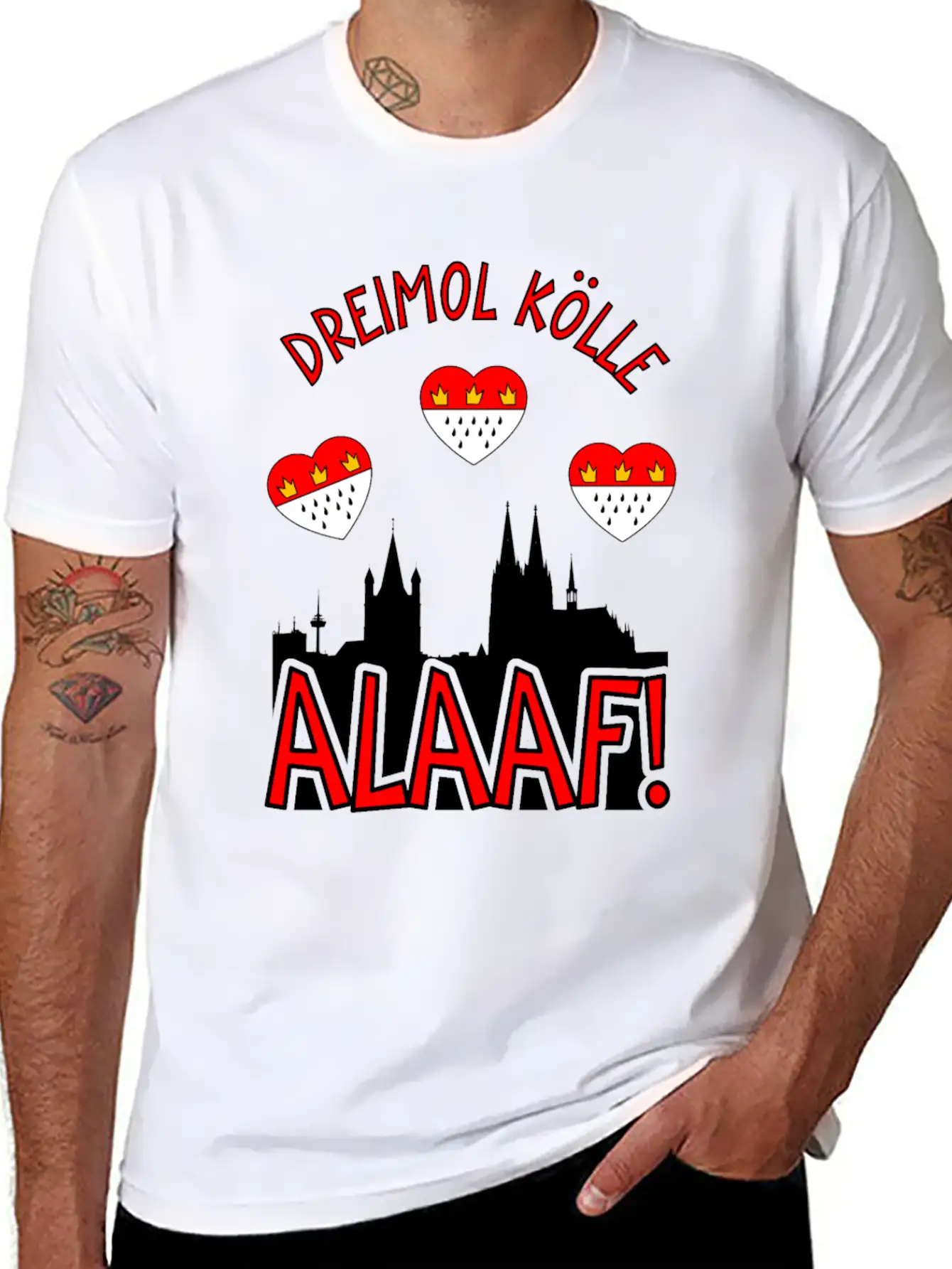 Carnival Costume Dreimol Kölle Alaaf Herz Cologne Timeless Short Sleeve Tee – Comfy And Minimalist Design