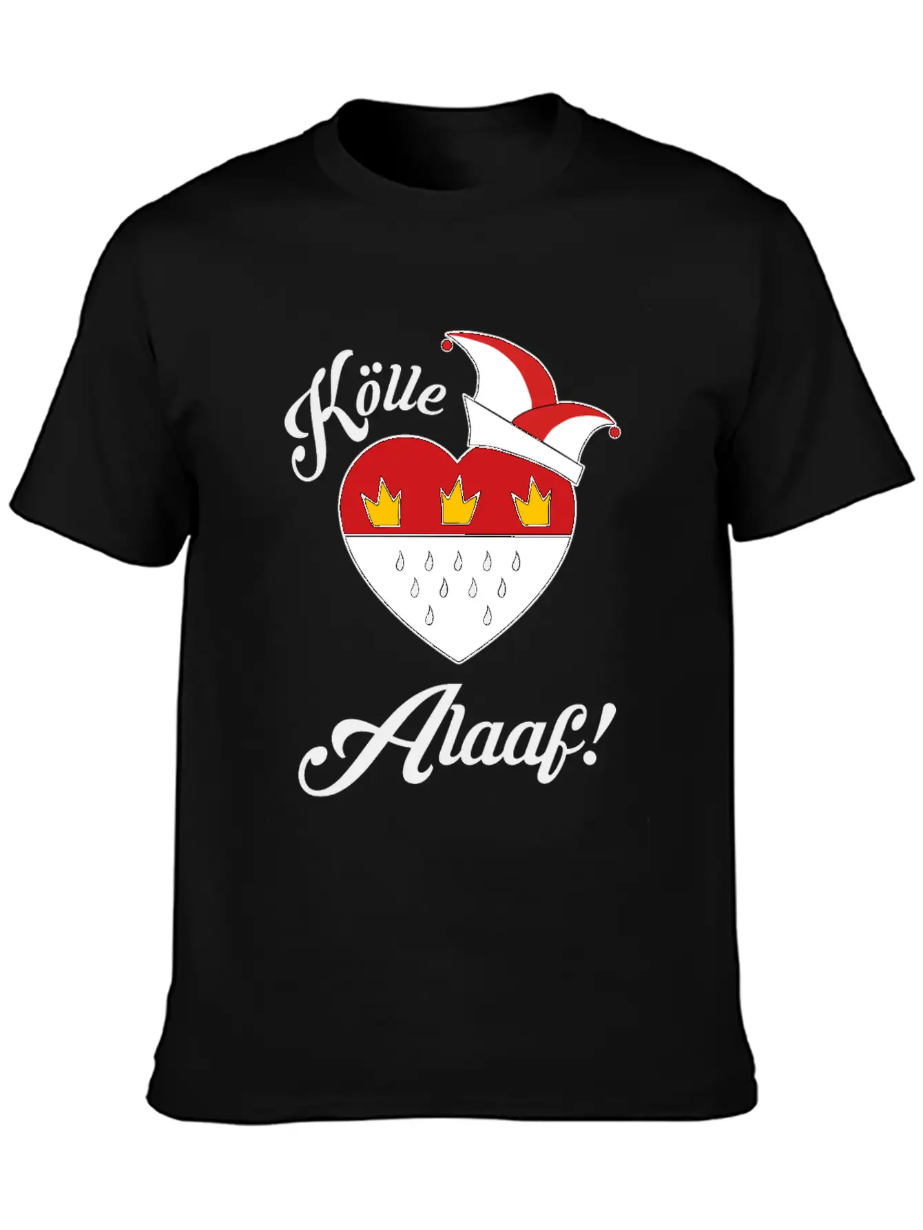 Carnival Costume Koelle Alaaf Heart Coat Of Arms Unisex Short Sleeve Soft Cotton T-Shirt – Casual Everyday Wear