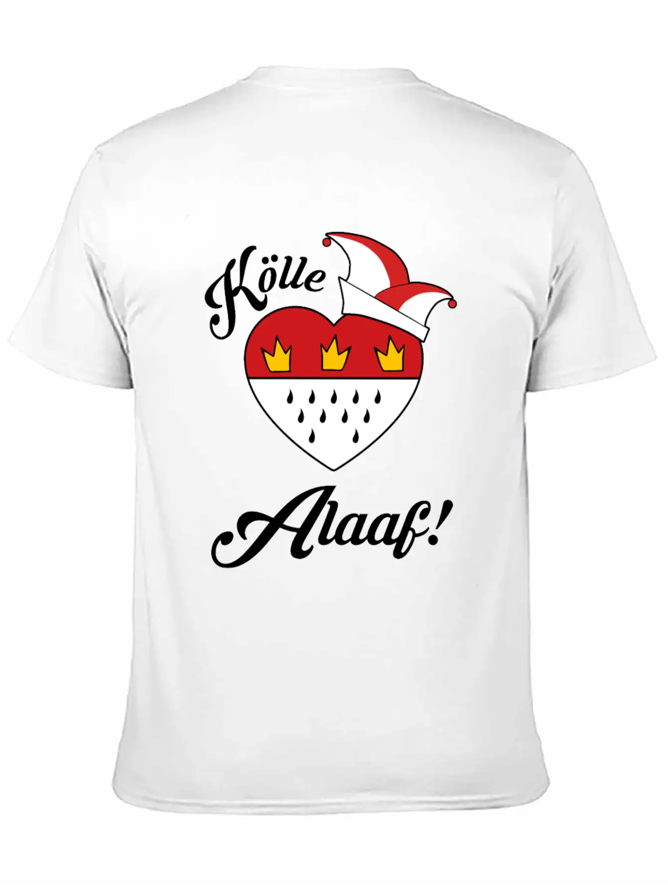 Carnival Costume Koelle Alaaf Heart Coat Of Arms Unisex Short Sleeve Soft Cotton T-Shirt – Casual Everyday Wear
