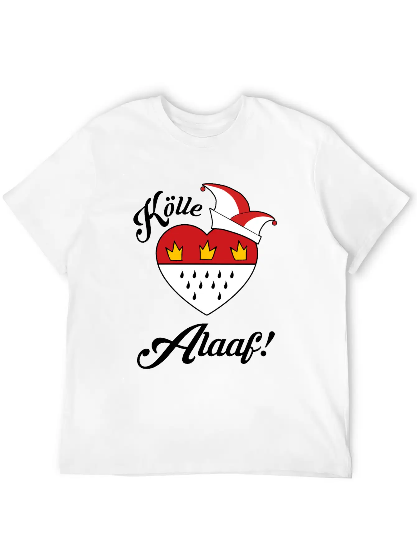 Carnival Costume Koelle Alaaf Heart Coat Of Arms Unisex Short Sleeve Soft Cotton T-Shirt – Casual Everyday Wear