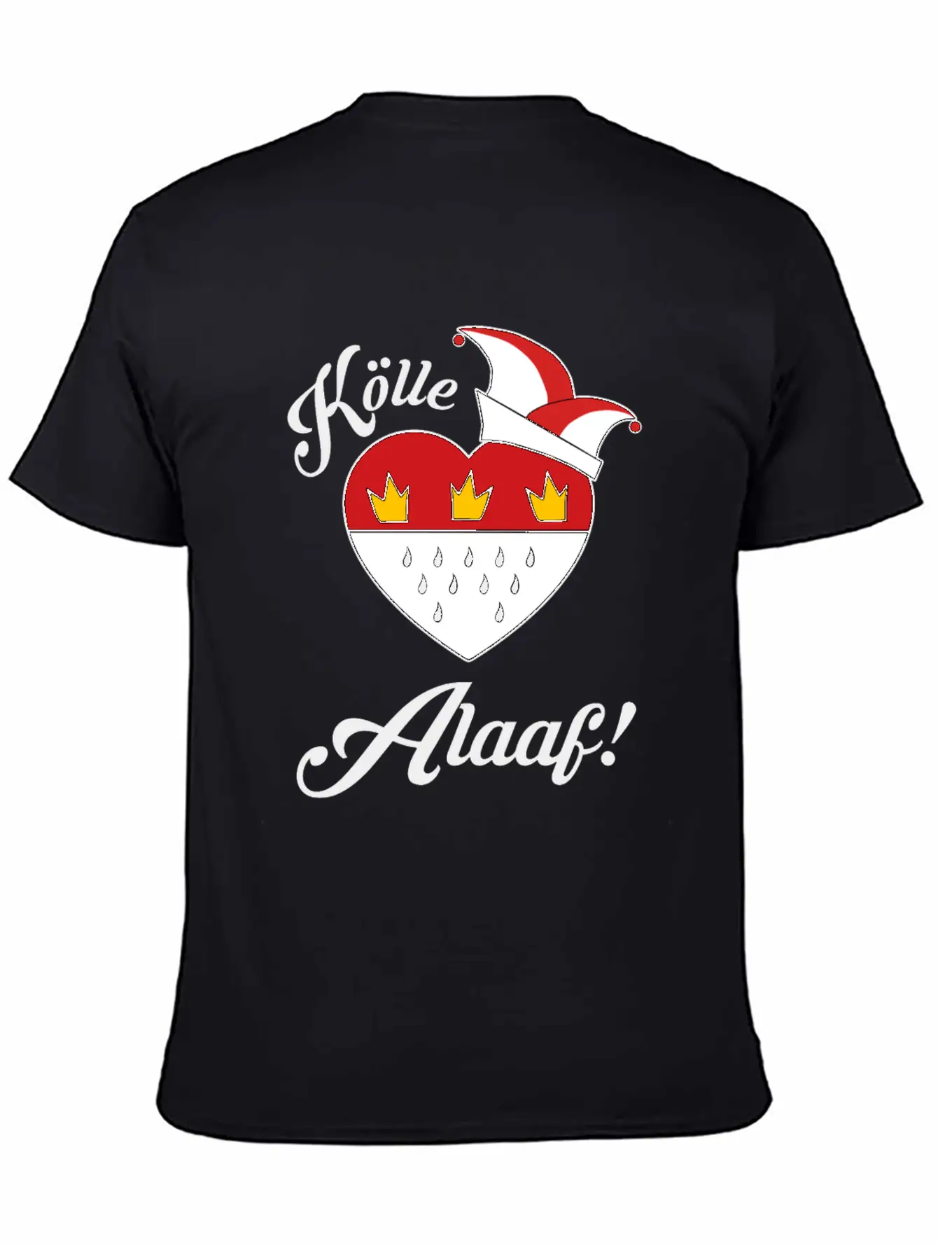 Carnival Costume Koelle Alaaf Heart Coat Of Arms Unisex Short Sleeve Soft Cotton T-Shirt – Casual Everyday Wear