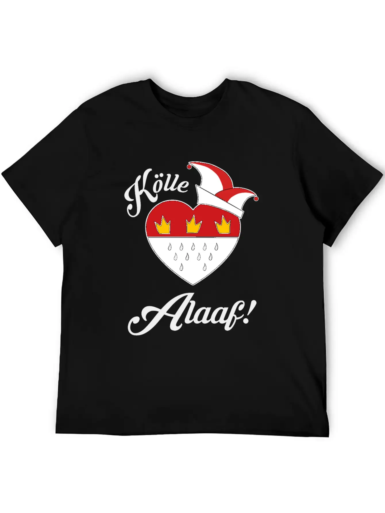 Carnival Costume Koelle Alaaf Heart Coat Of Arms Unisex Short Sleeve Soft Cotton T-Shirt – Casual Everyday Wear