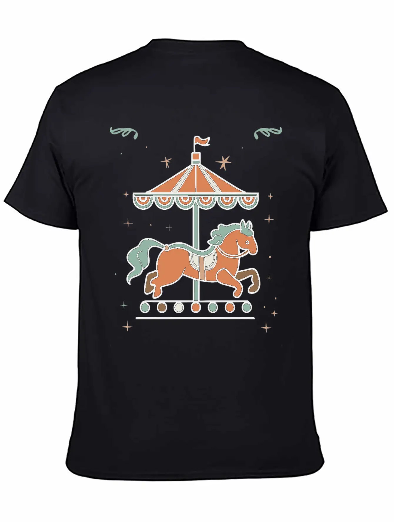Carousel Horse Design Essential Unisex Summer Tee – Soft Cotton Casual Fit
