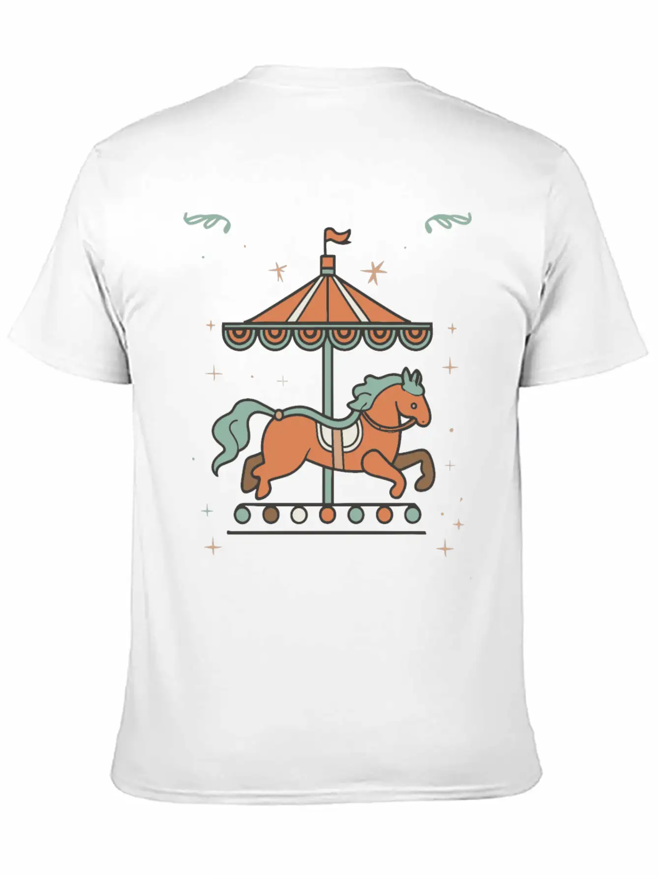 Carousel Horse Design Essential Unisex Summer Tee – Soft Cotton Casual Fit