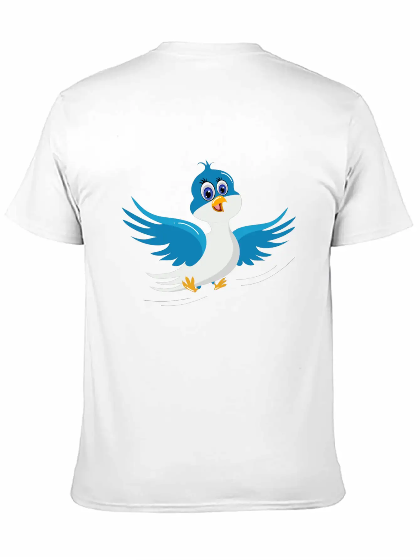 Cartoon Bird Blue Bird Comfortable Minimalist Graphic Tee – Summer Style Essential