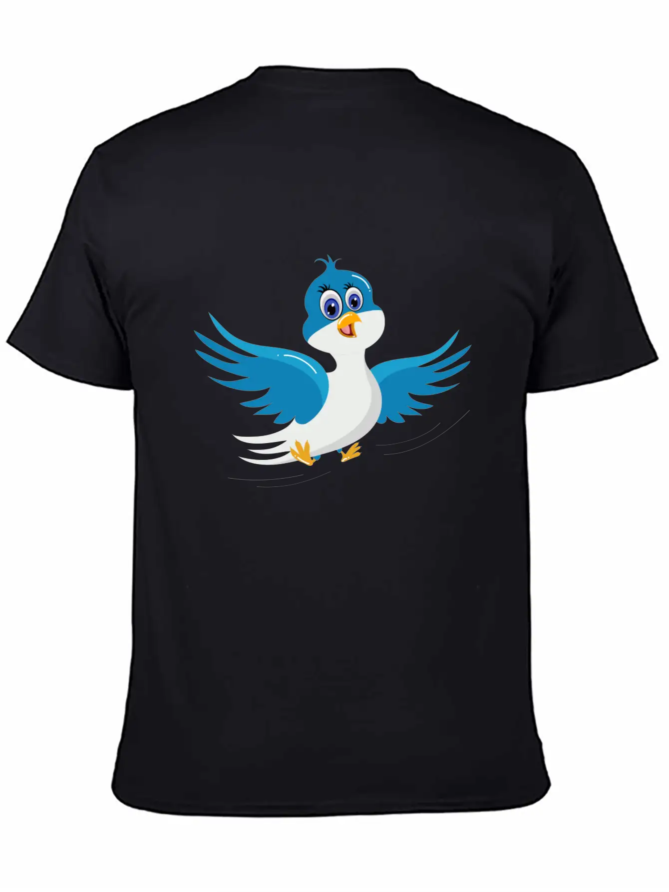 Cartoon Bird Blue Bird Comfortable Minimalist Graphic Tee – Summer Style Essential
