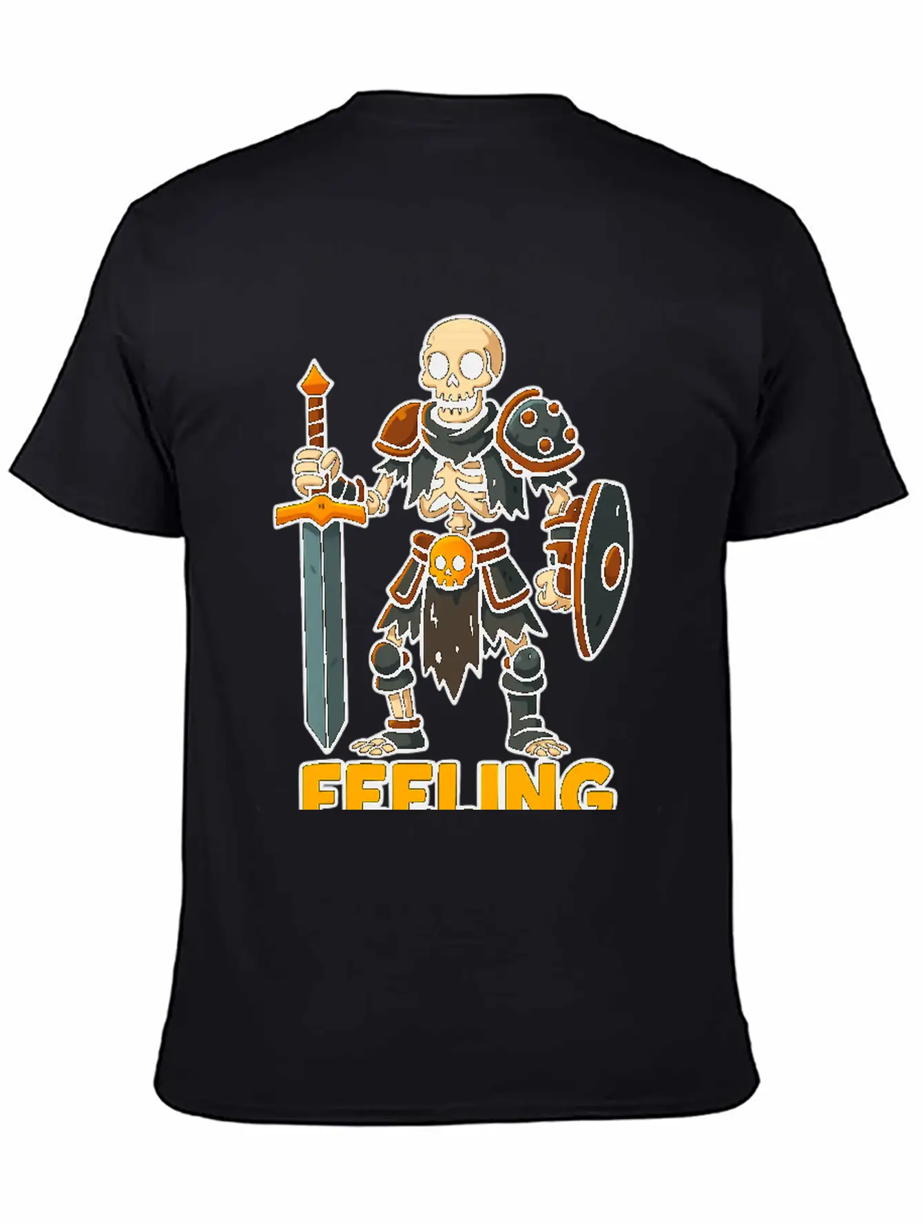 Cartoon Skeleton Warrior Comfortable Minimalist Graphic Tee – Summer Style Essential