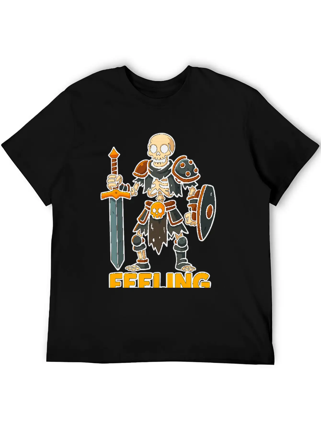 Cartoon Skeleton Warrior Comfortable Minimalist Graphic Tee – Summer Style Essential