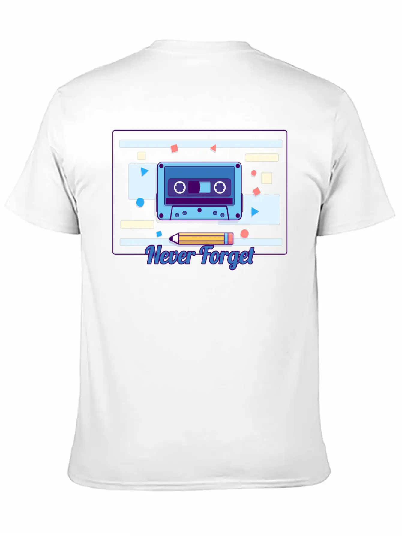 Cassette Never Forget Stickers ! Basic Graphic T-Shirt – Daily Comfort In Soft Cotton