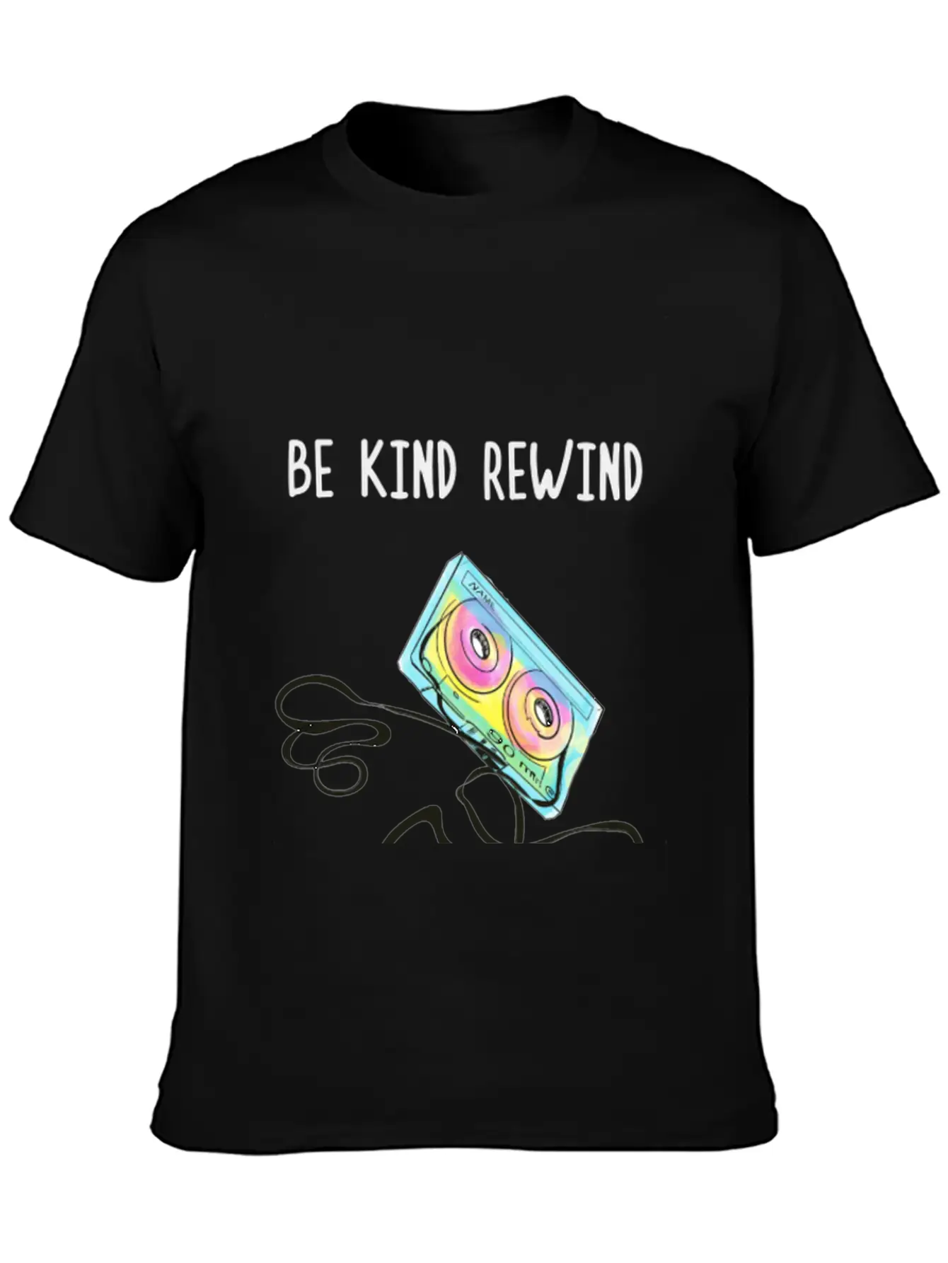 Cassette Tape Rewind Unisex Short Sleeve Soft Cotton T-Shirt – Casual Everyday Wear