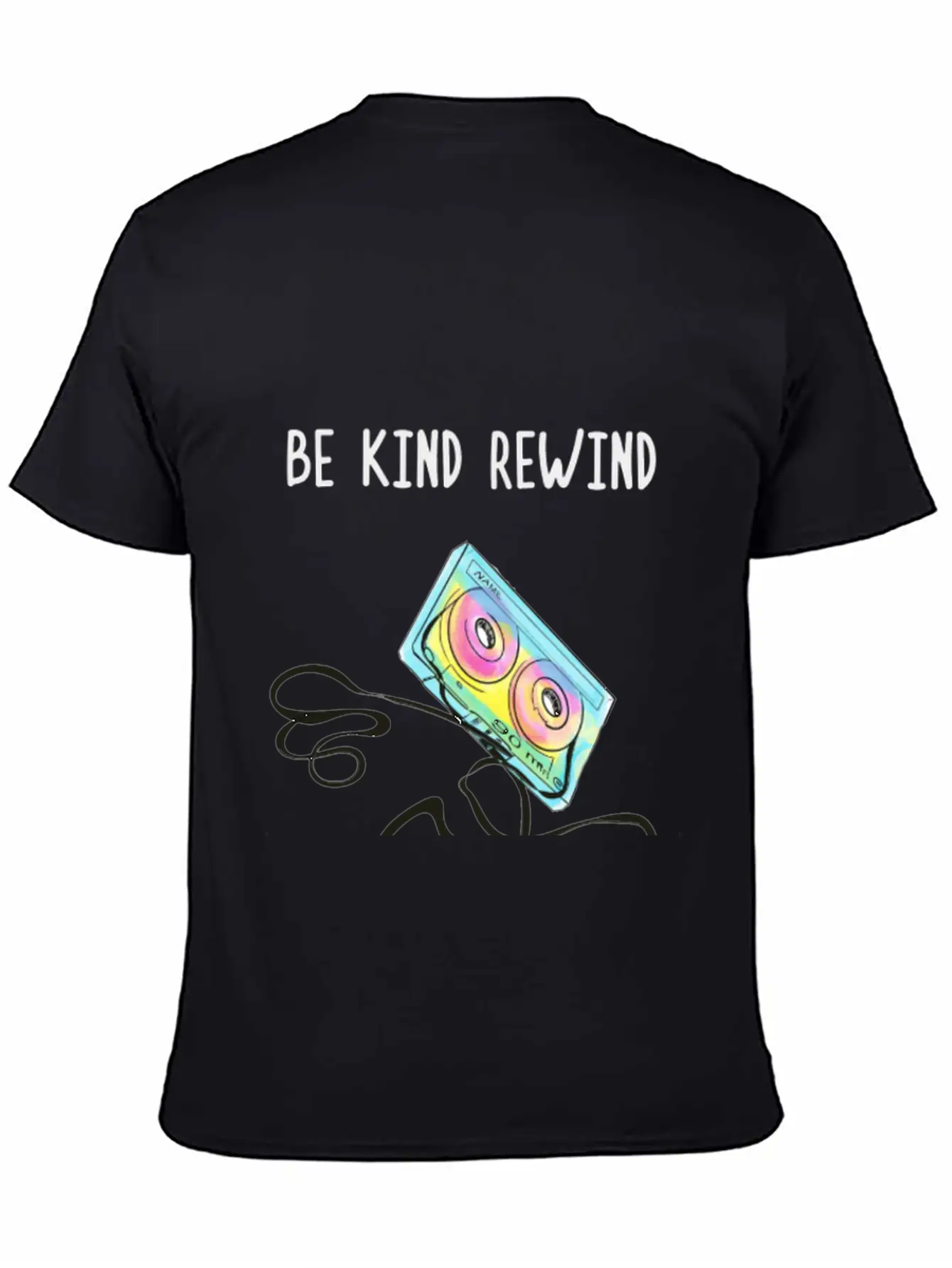 Cassette Tape Rewind Unisex Short Sleeve Soft Cotton T-Shirt – Casual Everyday Wear