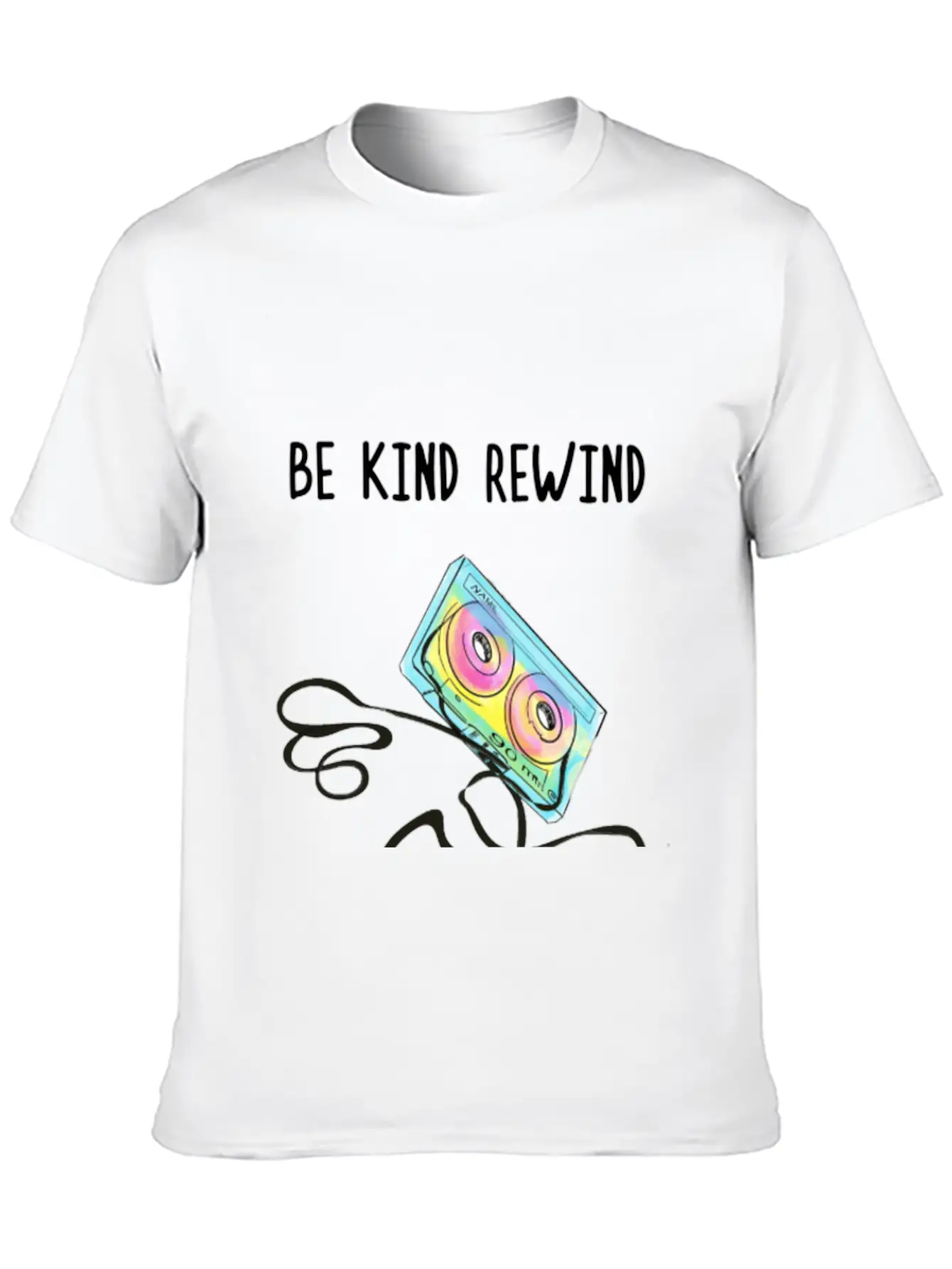 Cassette Tape Rewind Unisex Short Sleeve Soft Cotton T-Shirt – Casual Everyday Wear